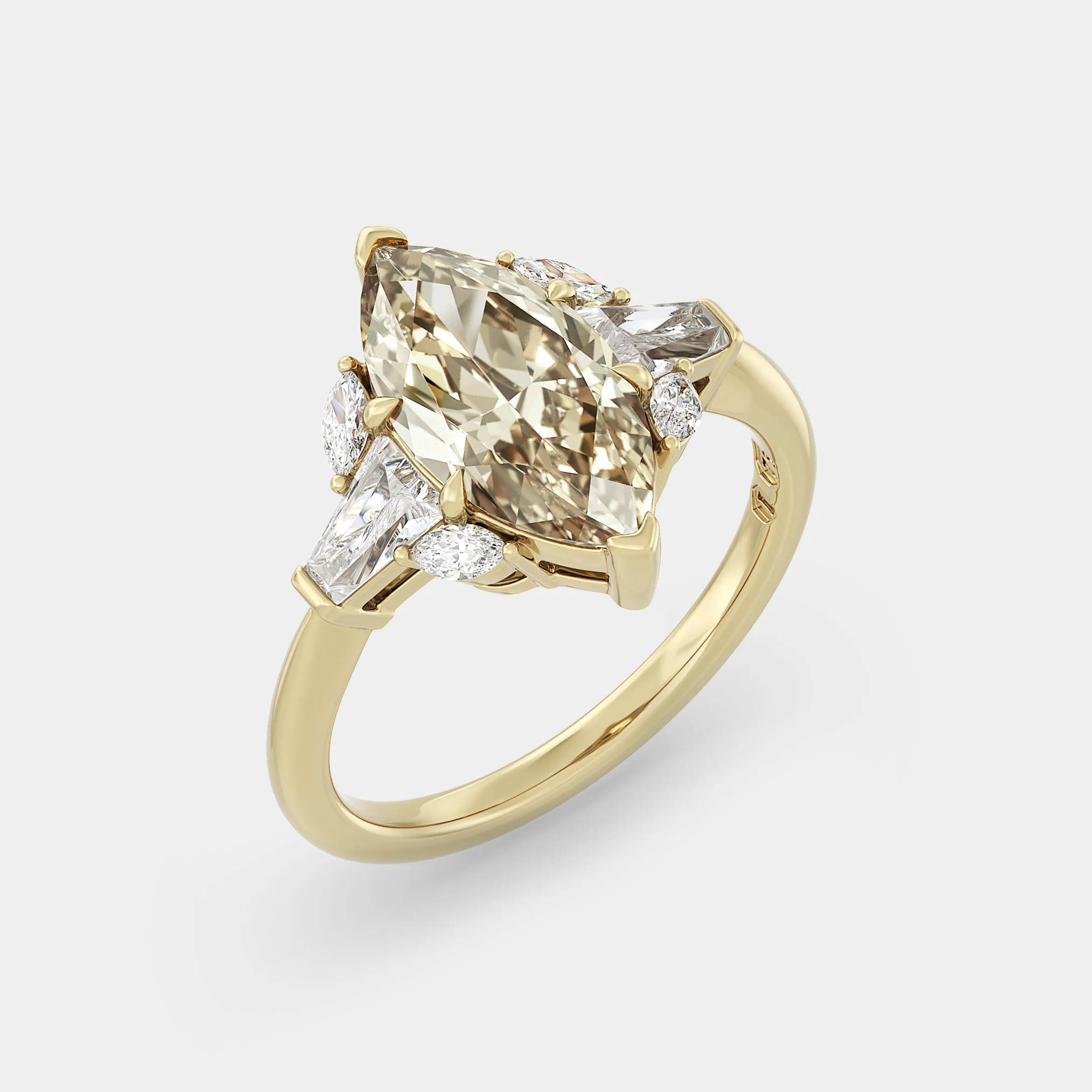 Cluster of Champagne, Marquise & Tapered Diamond - Image 3