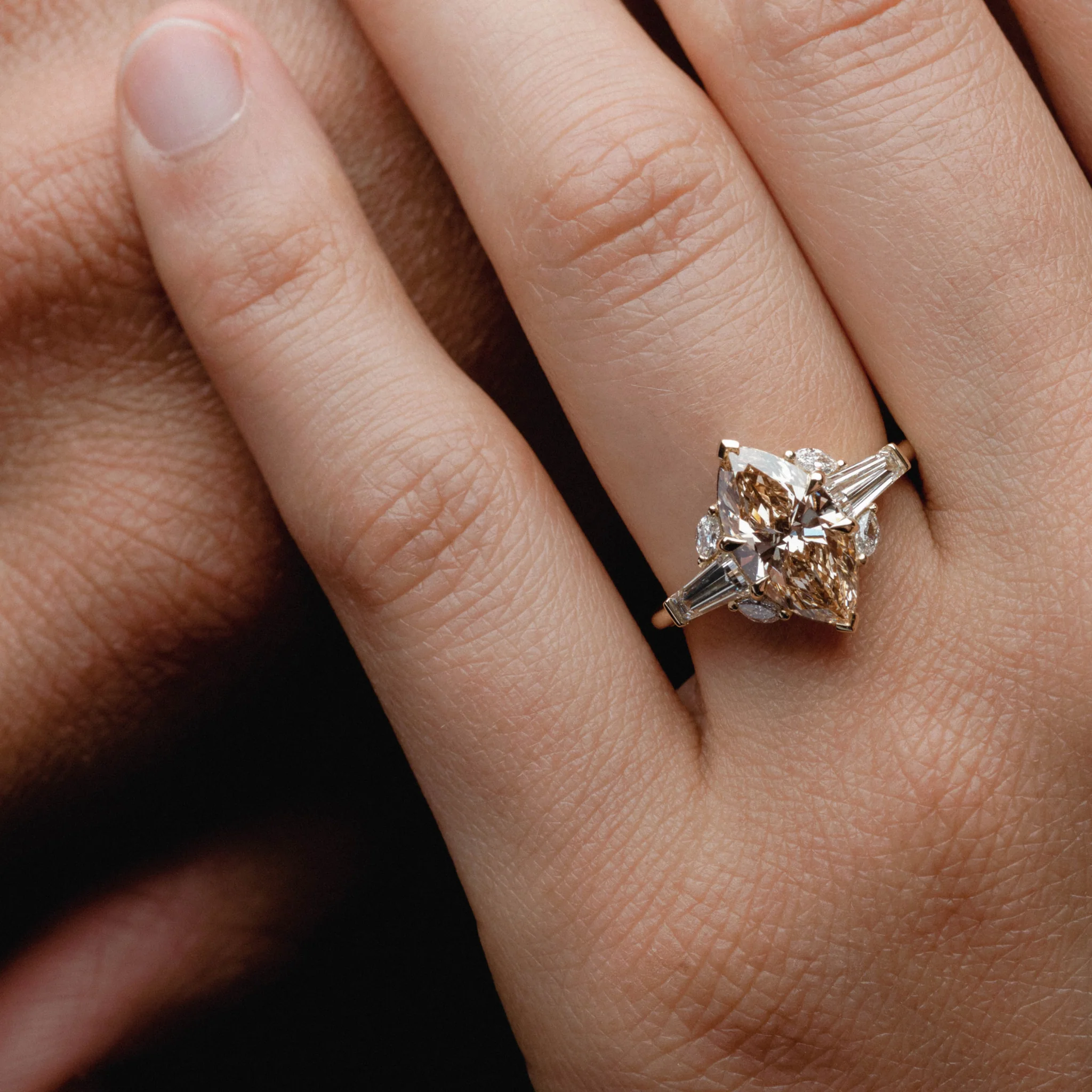 Cluster of Champagne, Marquise & Tapered Diamond - Image 4