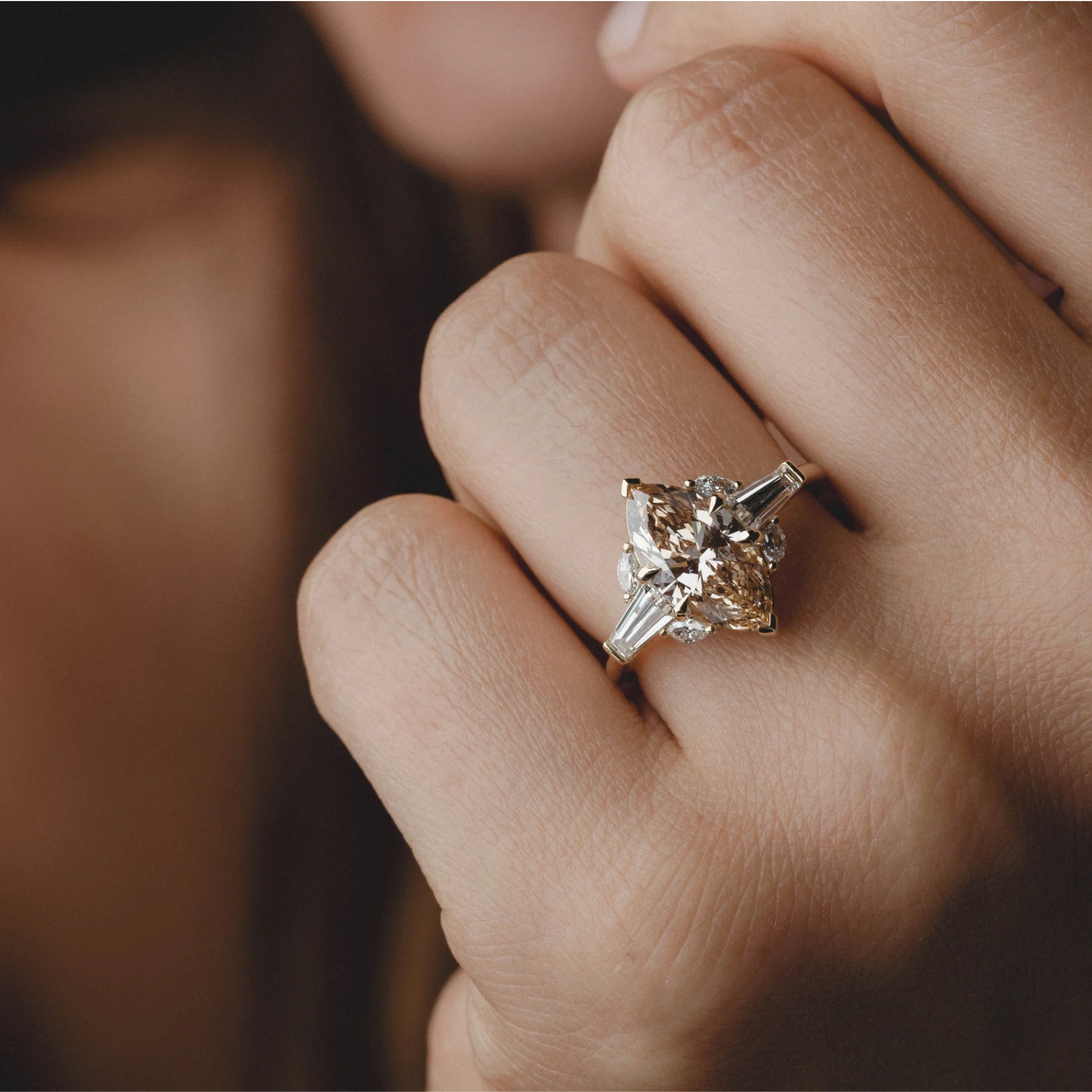 Cluster of Champagne, Marquise & Tapered Diamond - Image 5