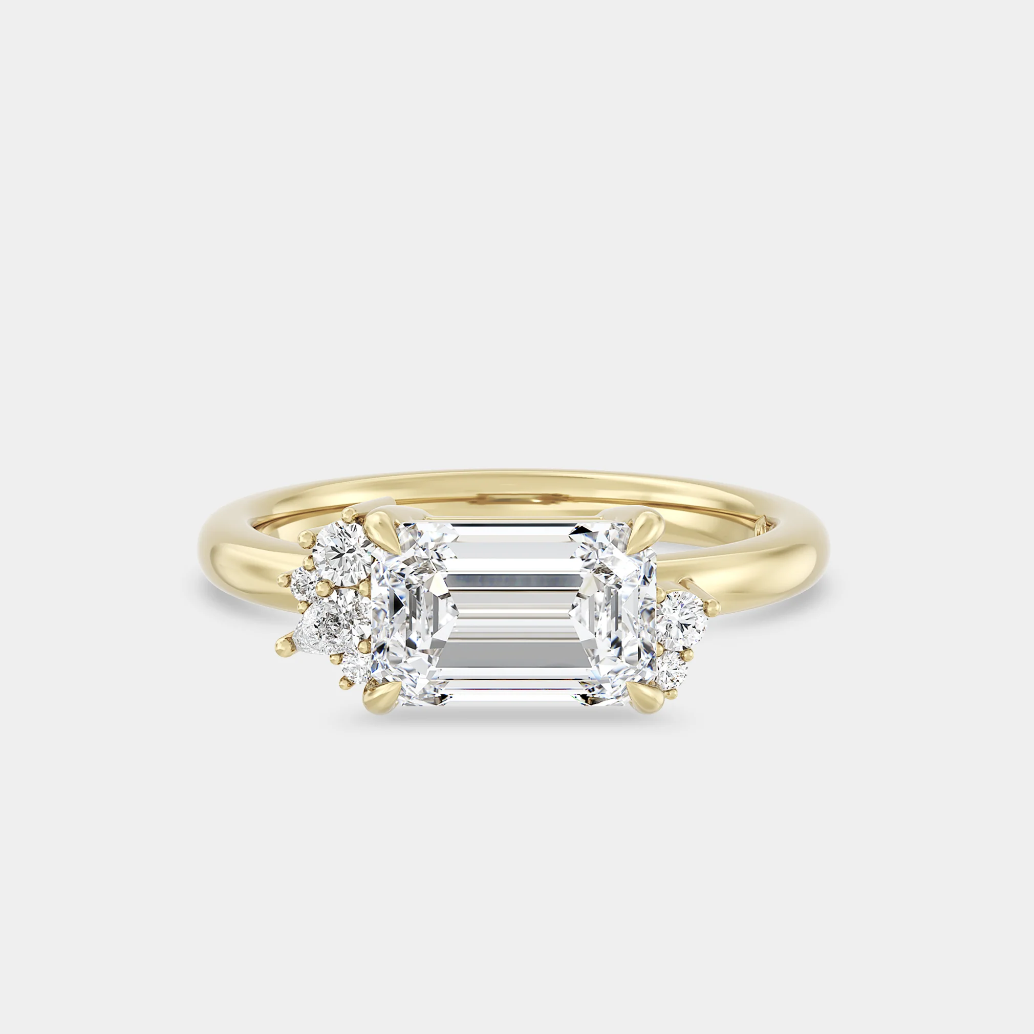 East-West Cluster of Lab Grown Diamond