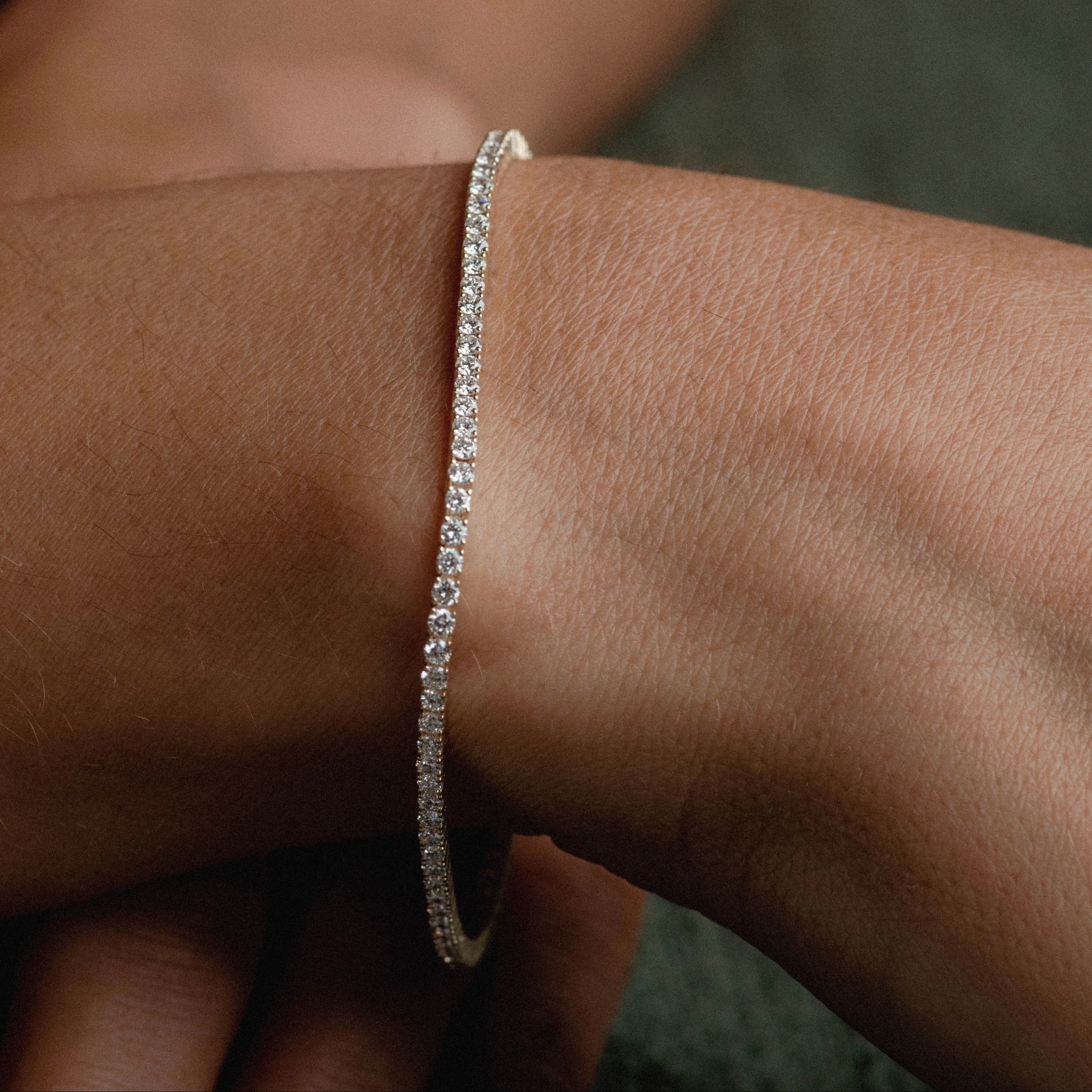 Fine Round Diamond Tennis Bracelet - Image 2