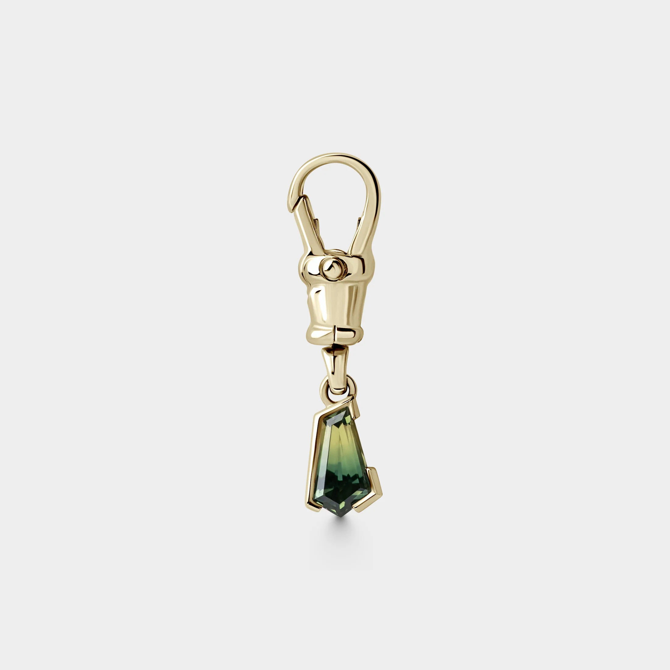 Freeform Sapphire, Quarter Bezel Pendant w/ Albert Swivel - Image 2