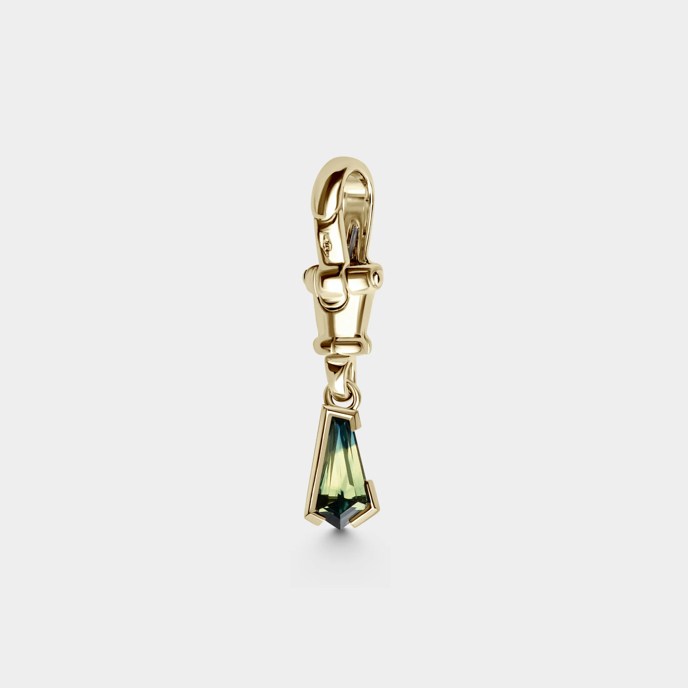 Freeform Sapphire, Quarter Bezel Pendant w/ Albert Swivel - Image 3