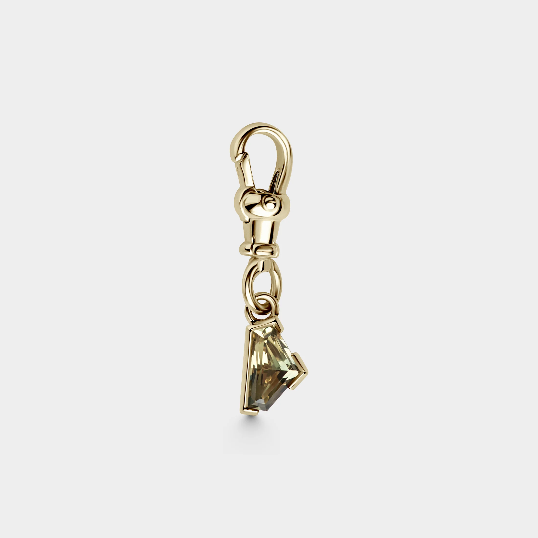 Freeform Sapphire, Quarter Bezel Pendant w/ Albert Swivel - Image 7