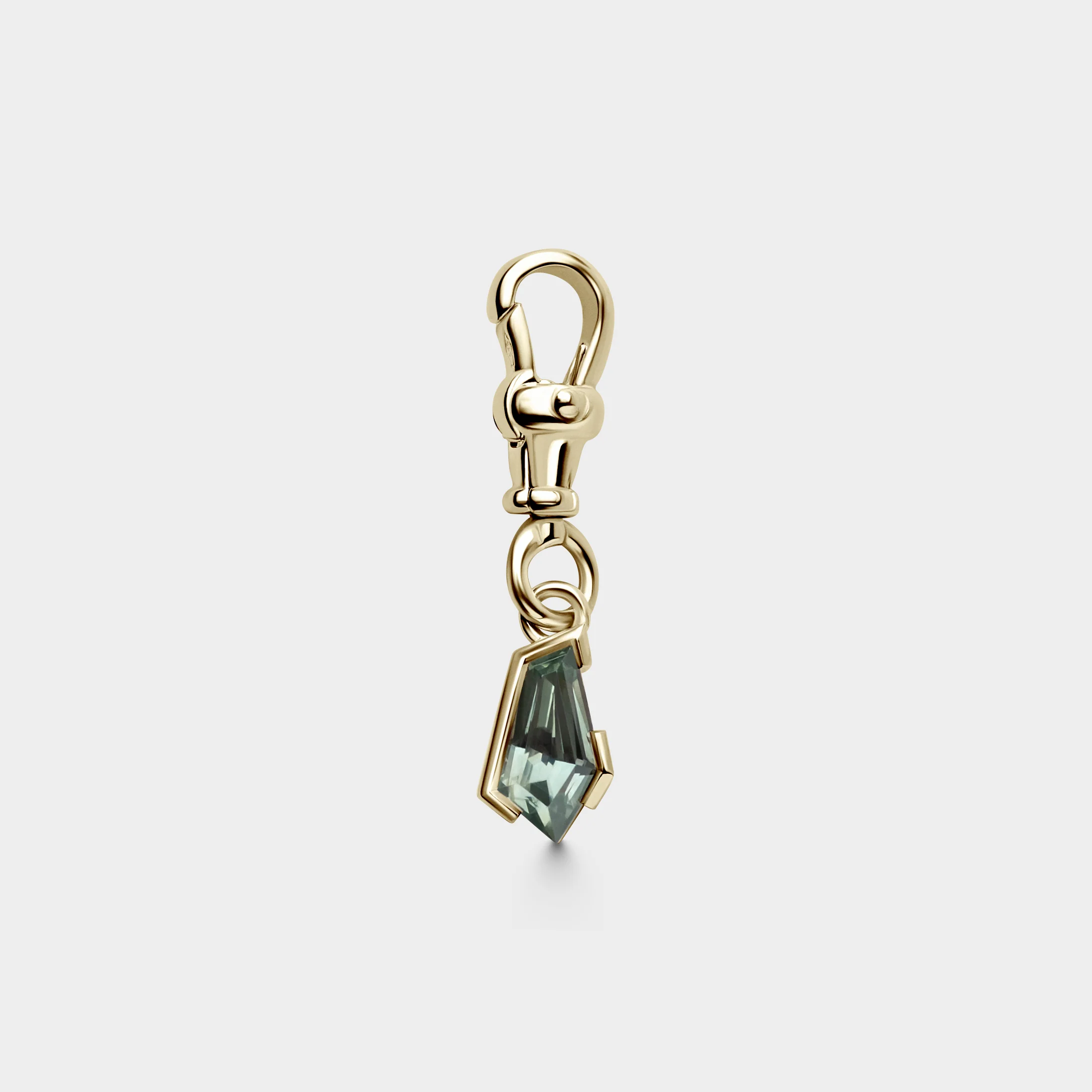 Freeform Sapphire, Quarter Bezel Pendant w/ Albert Swivel - Image 8