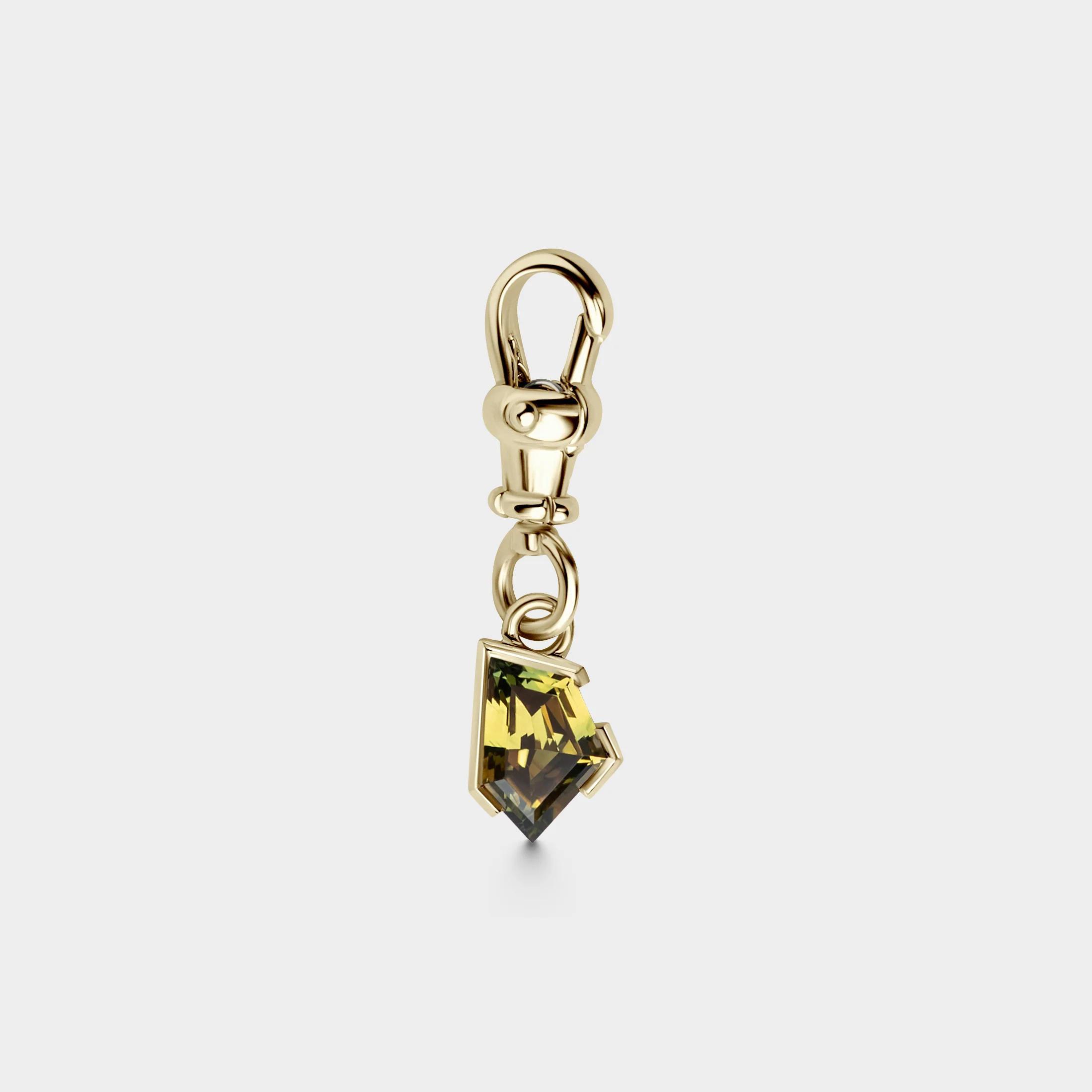 Freeform Sapphire, Quarter Bezel Pendant w/ Albert Swivel - Image 9