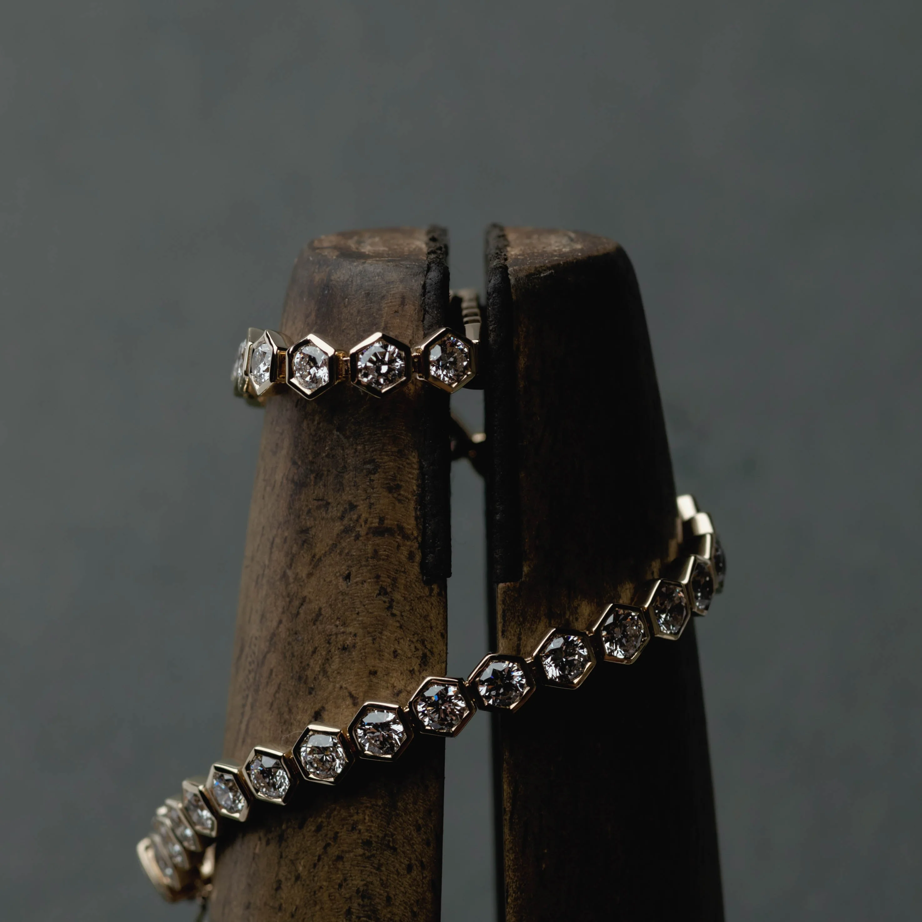Hexagonal Bezel Diamond Tennis Bracelet - Image 6