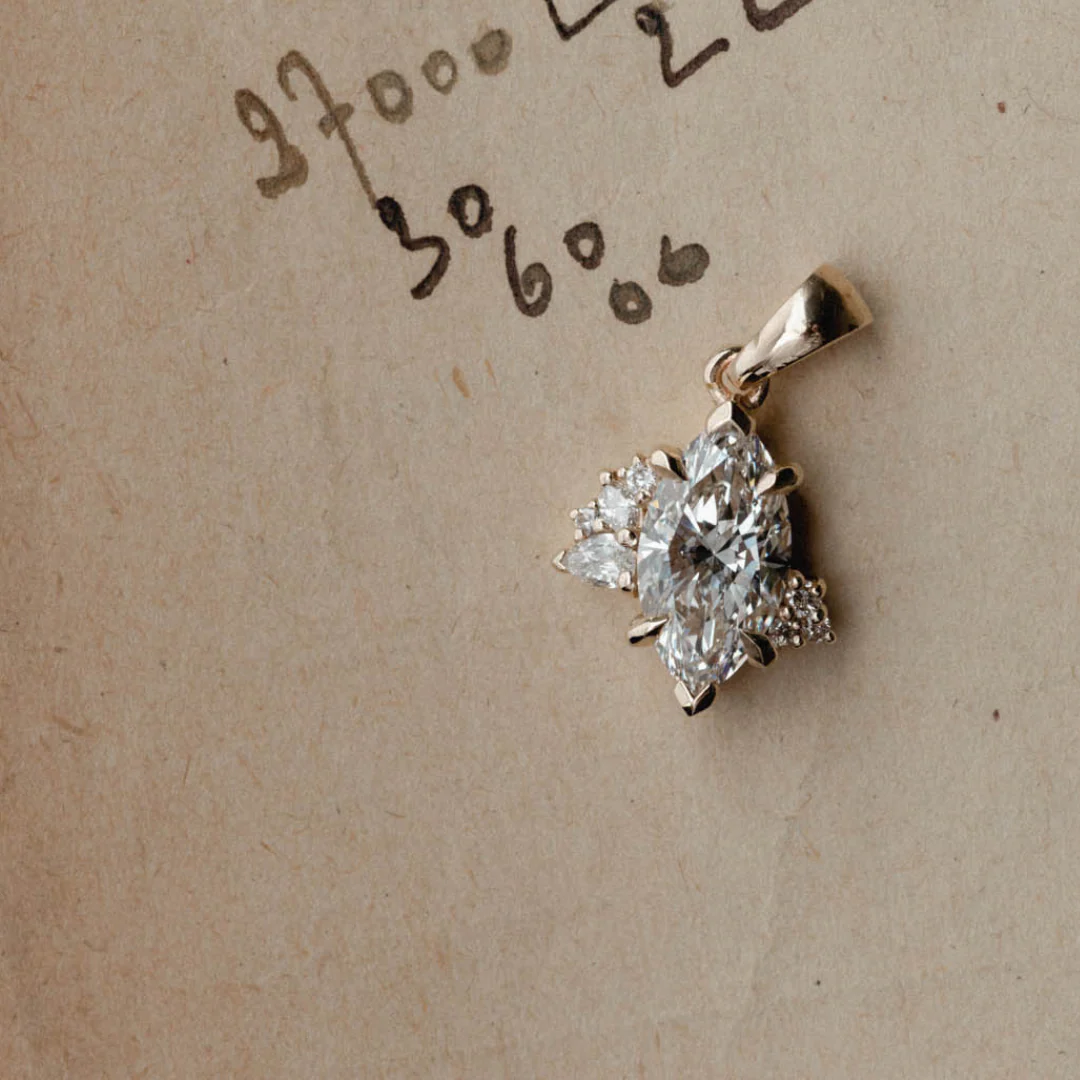 Marquise Asymmetrical Cluster Pendant - Image 2