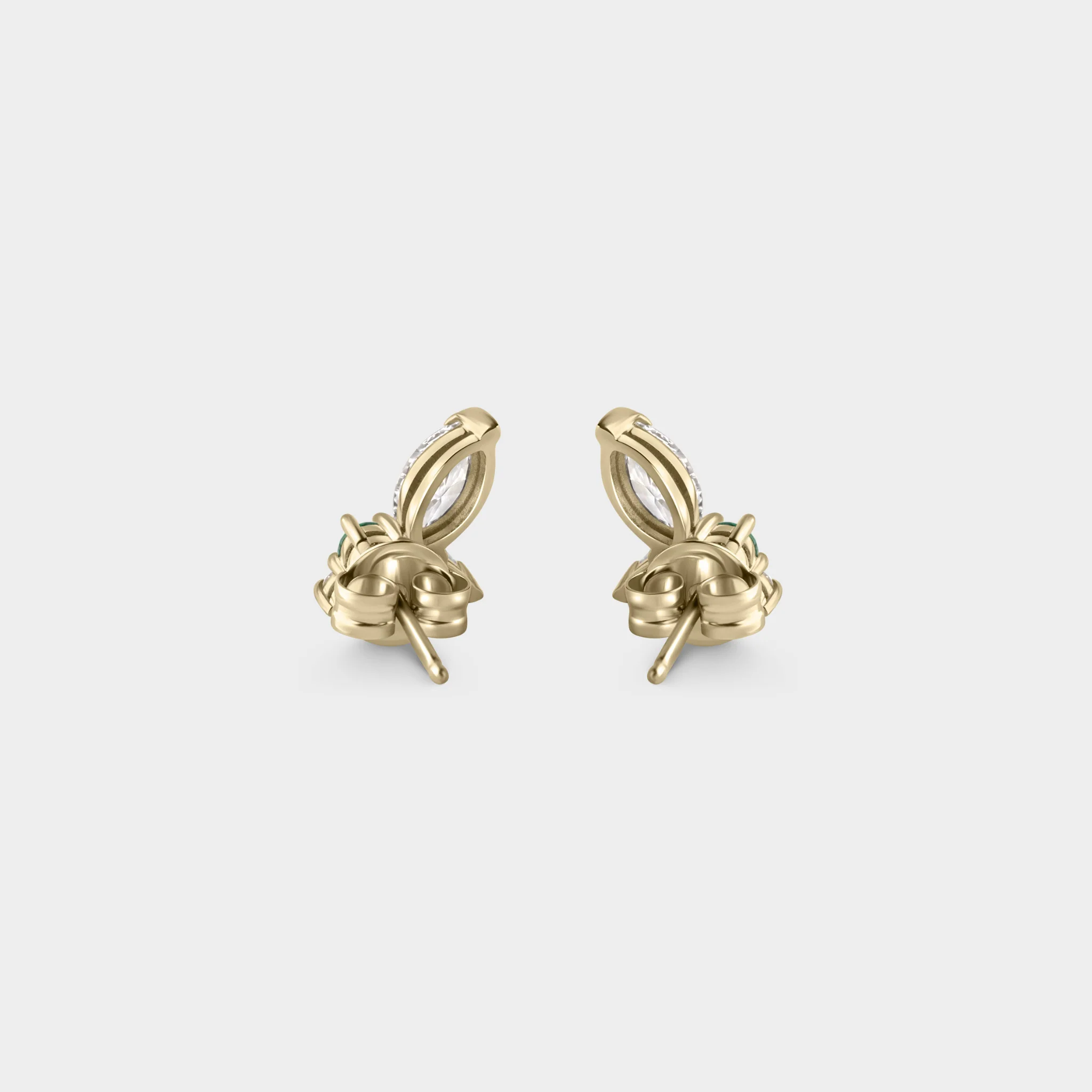 Marquise & Emerald Cluster Studs - Image 2