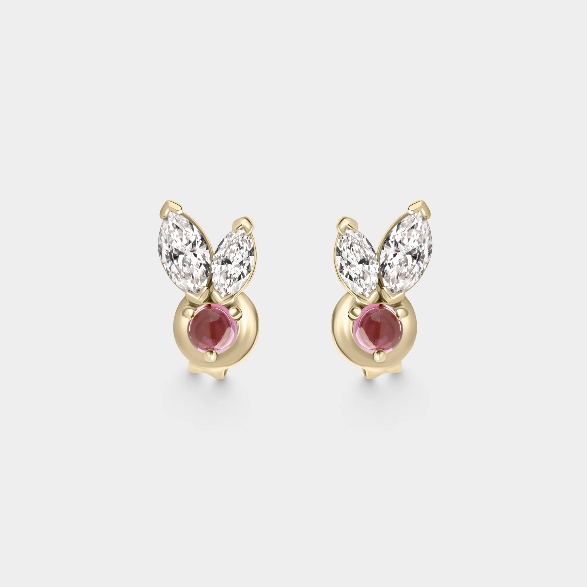 Marquise & Tourmaline Cabochon Studs - Image 2