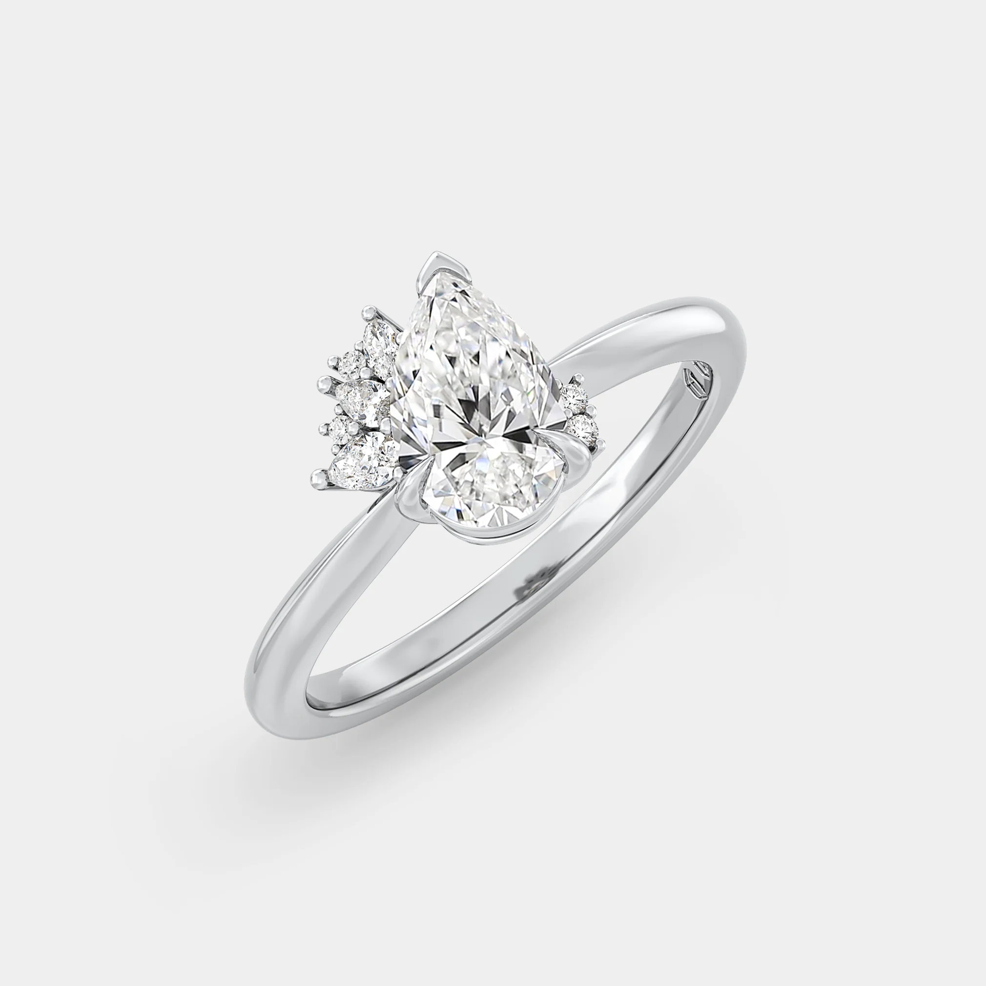 Offset Cluster of Lab Grown Pear Diamond - Image 2