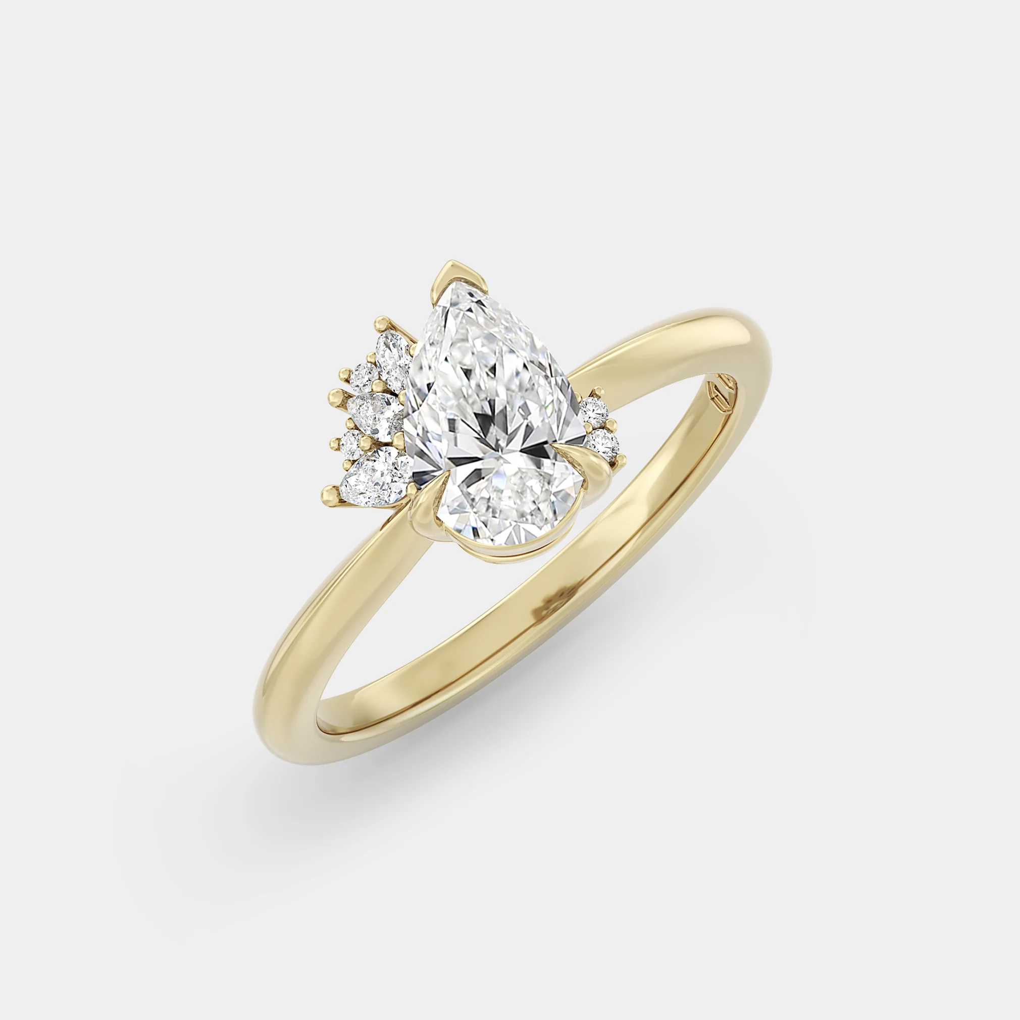 Offset Cluster of Lab Grown Pear Diamond - Image 3