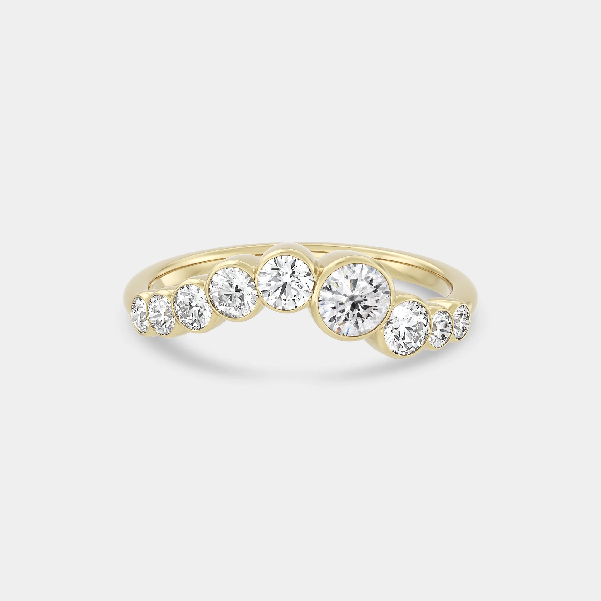 Offset Soft Curve Bezel Set
