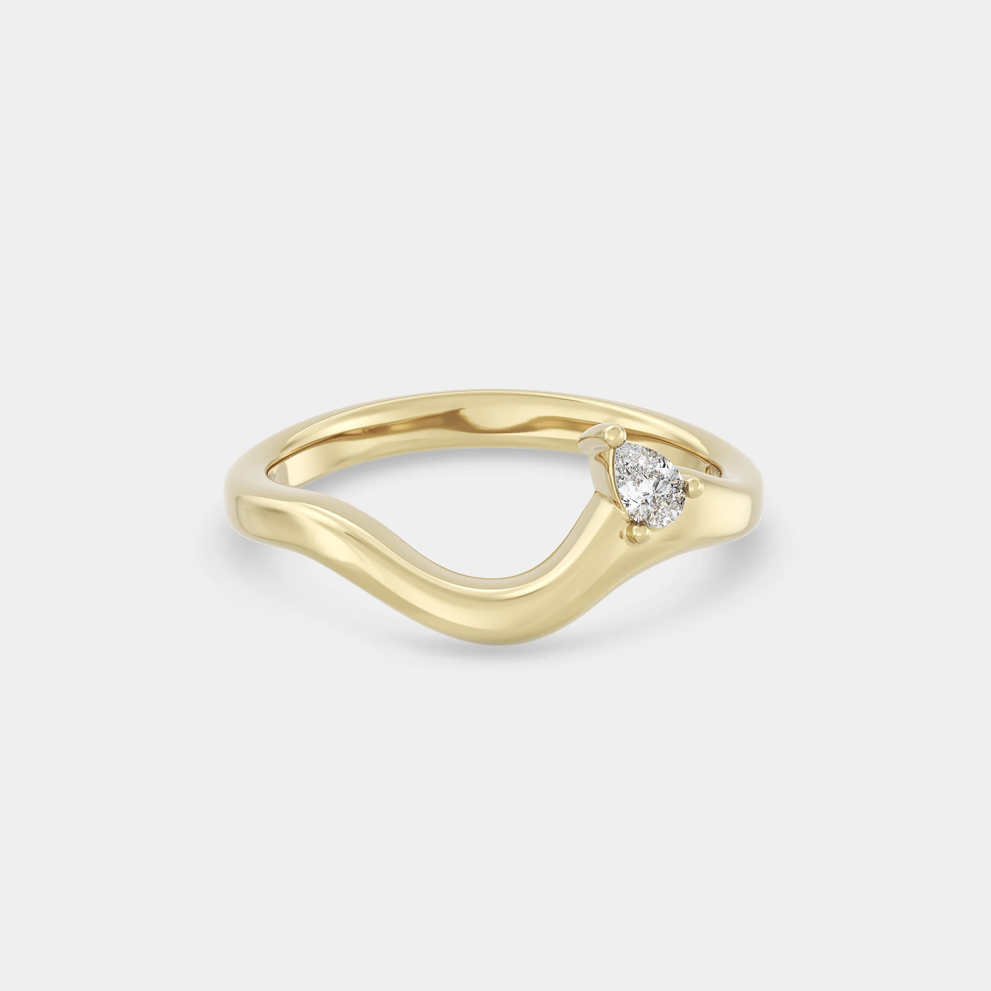 Organic Wrap Band w/ Pear Diamond