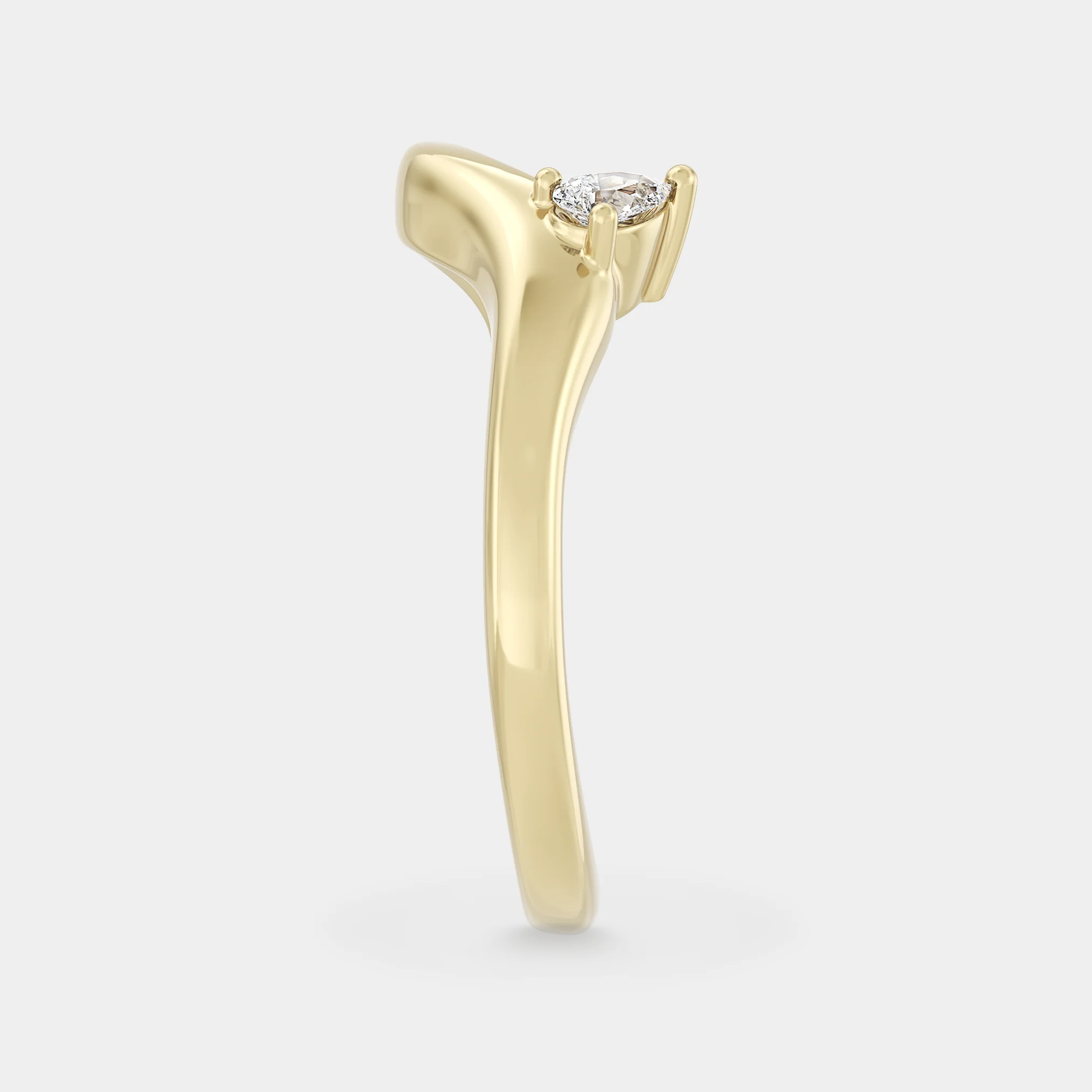 Organic Wrap Band w/ Pear Diamond - Image 2