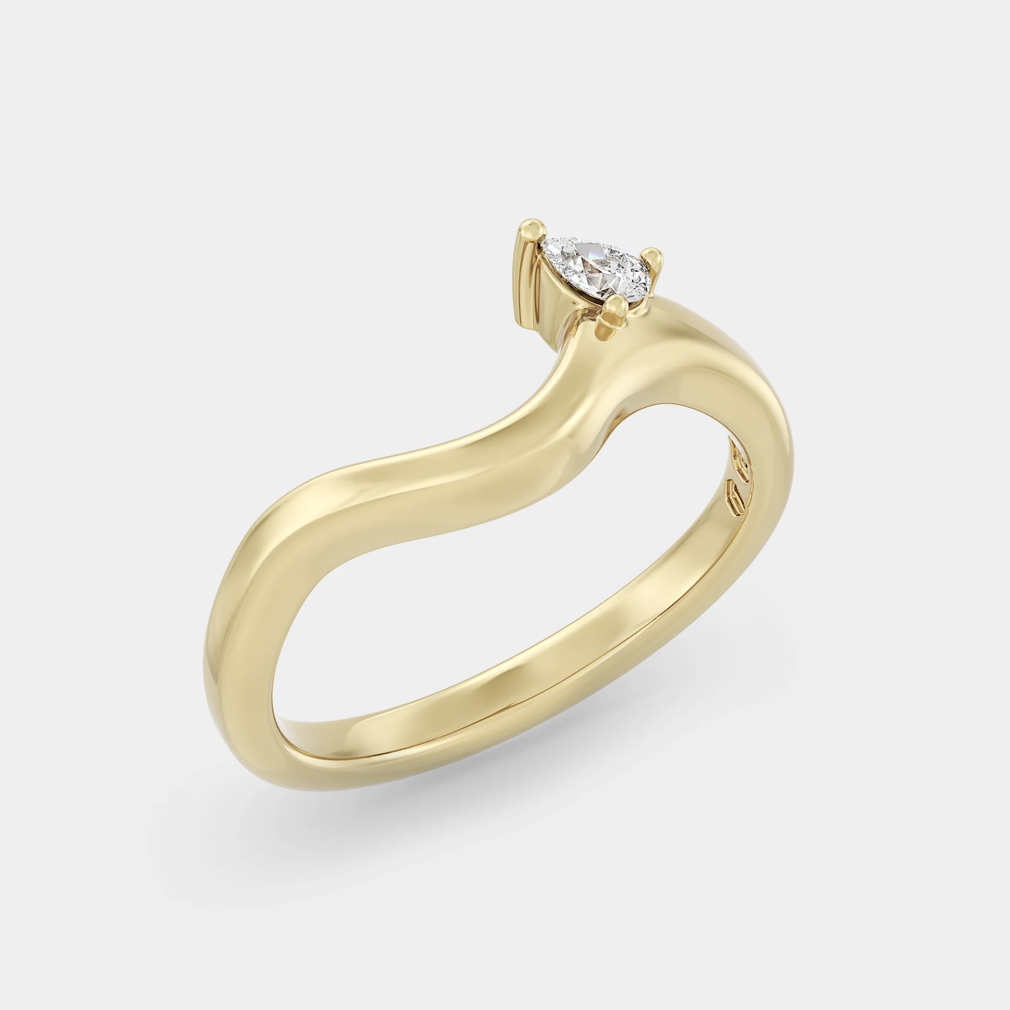 Organic Wrap Band w/ Pear Diamond - Image 3