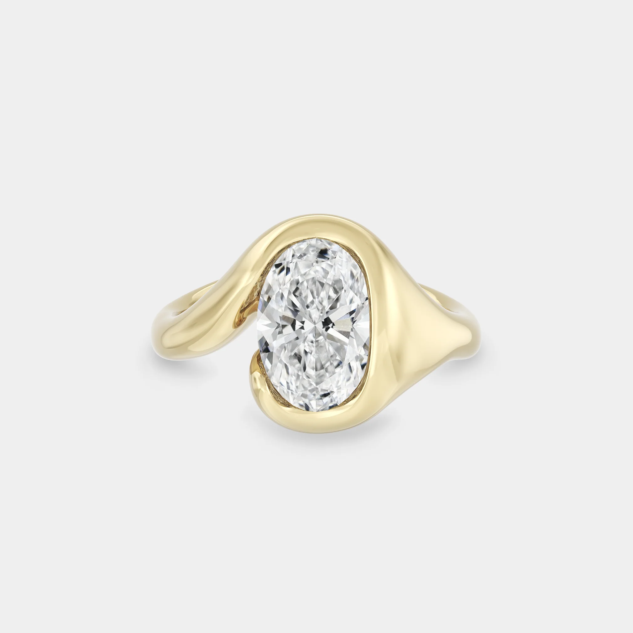 Organic Wrap of Oval Lab Diamond