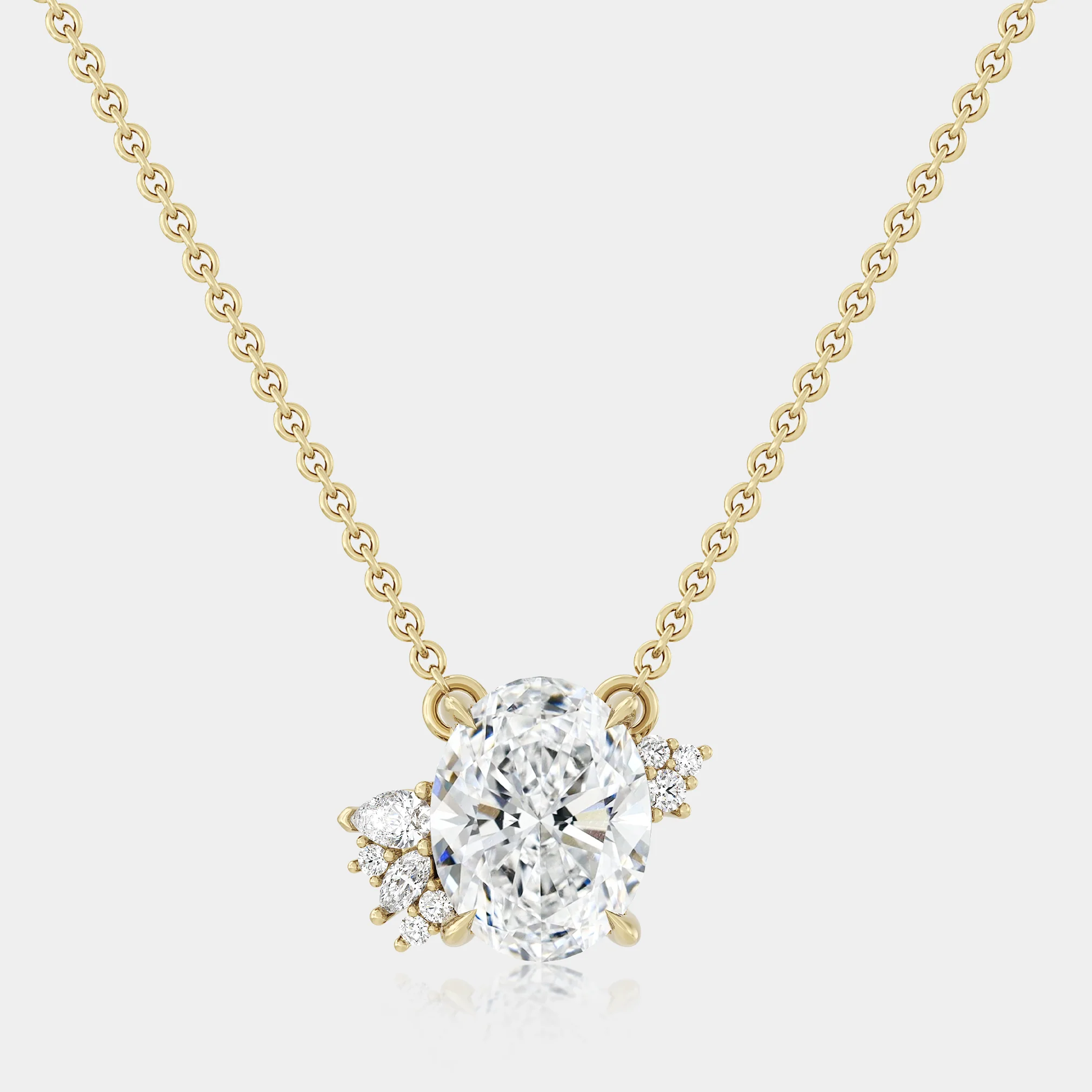 Oval Asymmetrical Cluster Pendant