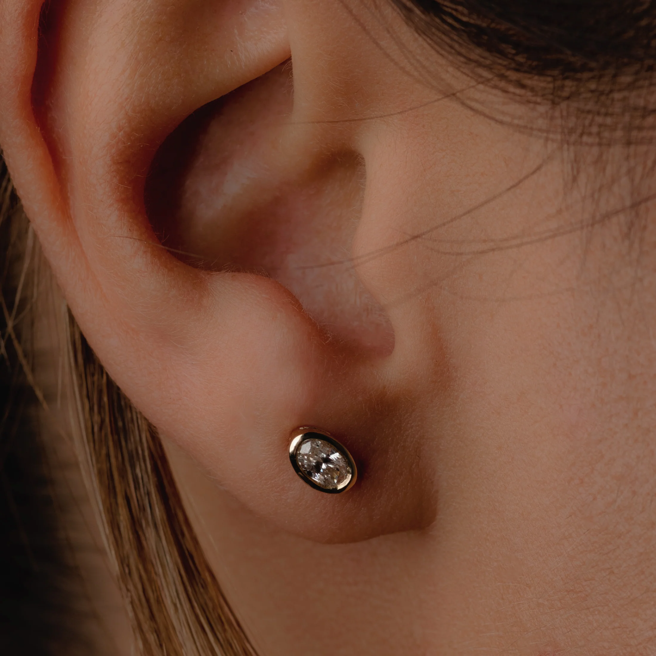 Oval Bezel Studs - Image 2