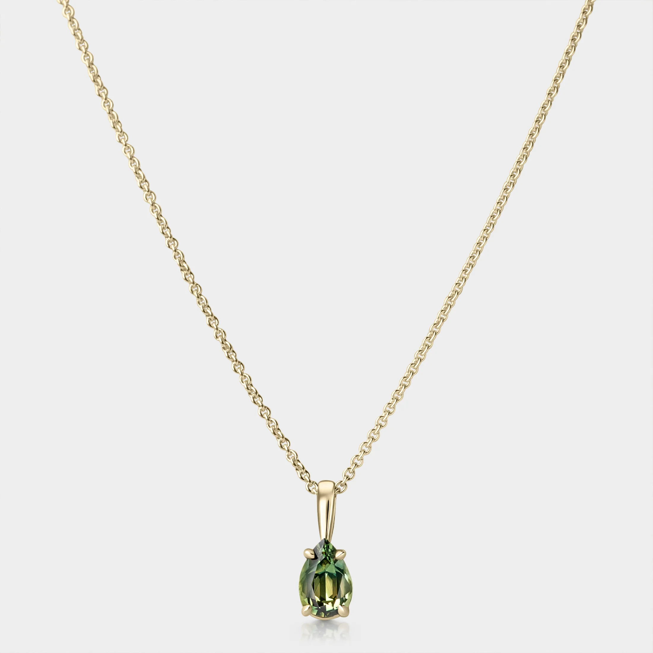 Small Pear Parti Sapphire Pendant