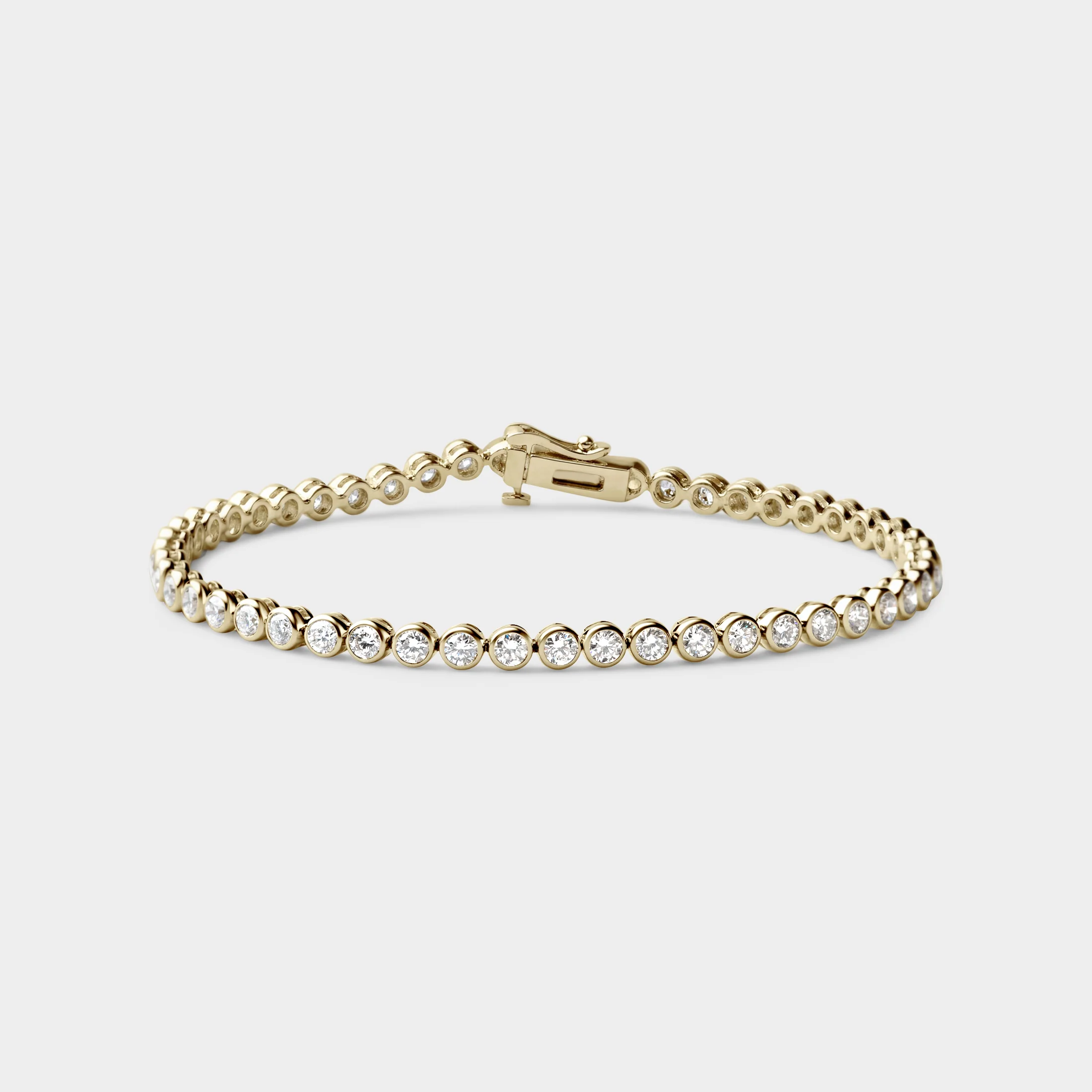 Round Bezel Diamond Tennis Bracelet