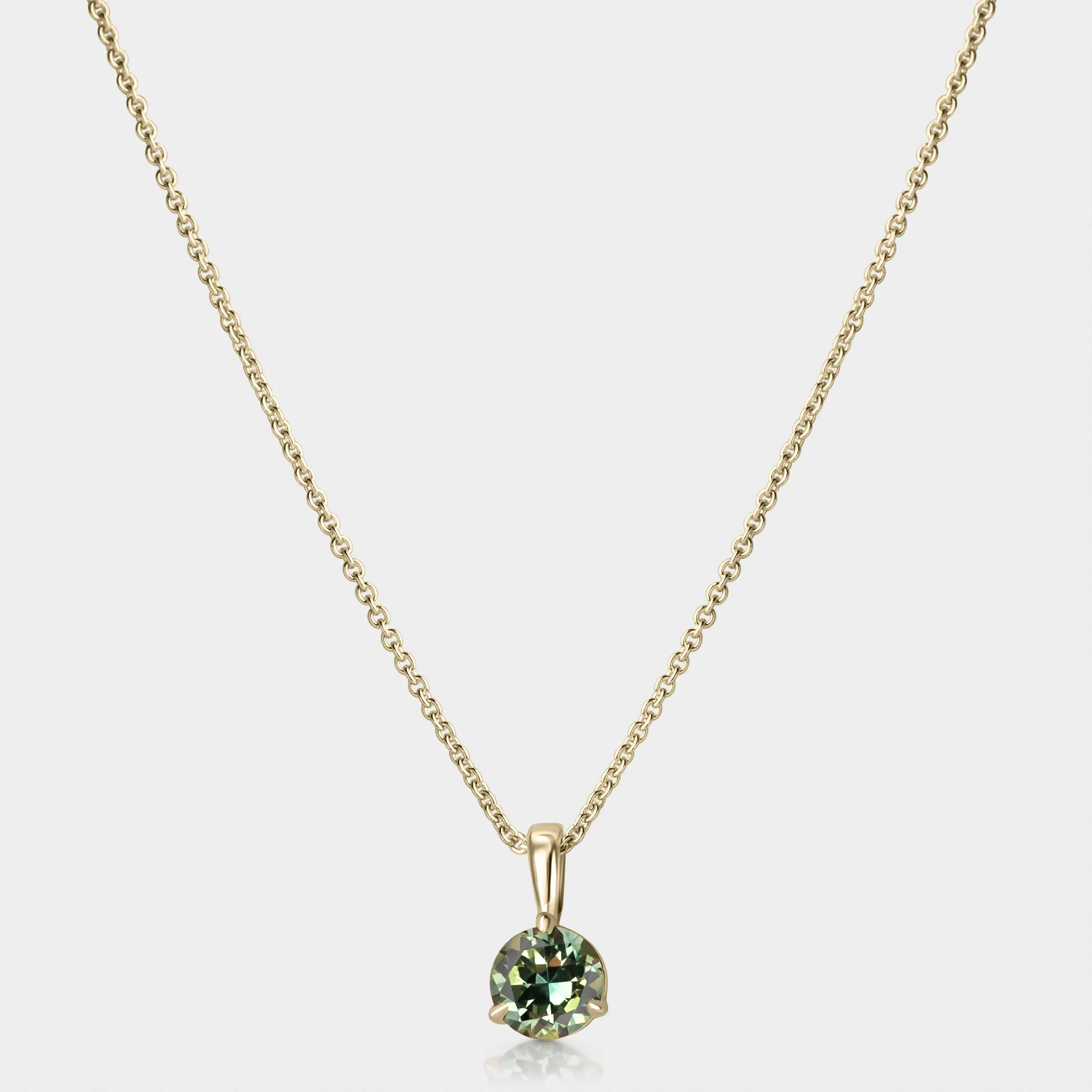 Round Brilliant Australian Parti Sapphire Pendant