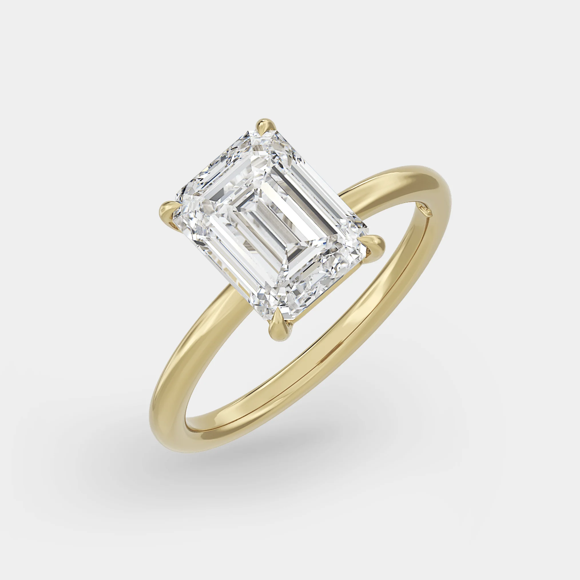 Solitaire of Lab Grown Emerald Diamond - Image 2