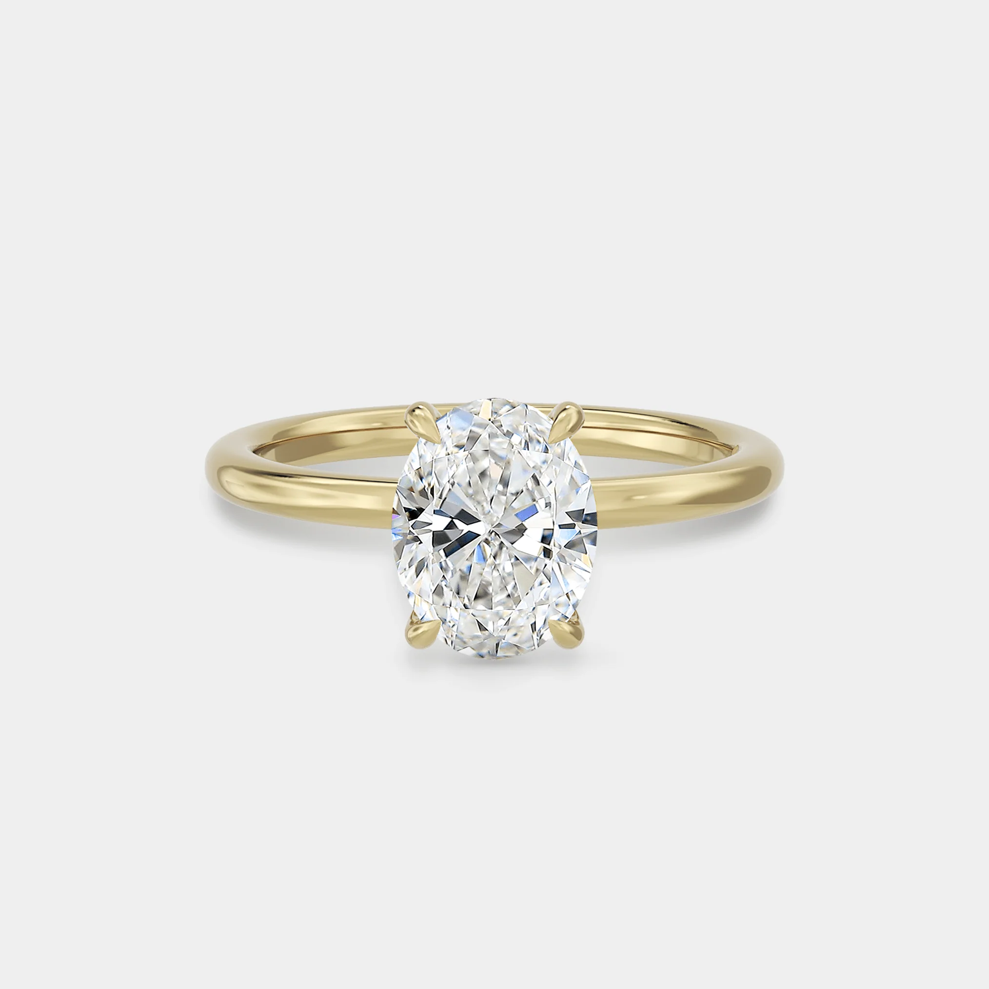 Solitaire of Lab Grown Oval Diamond
