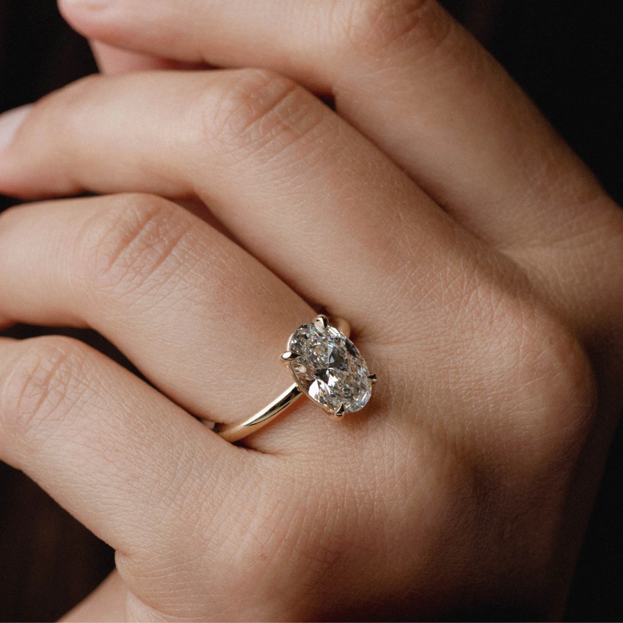 Solitaire of Lab Grown Oval Diamond - Image 4