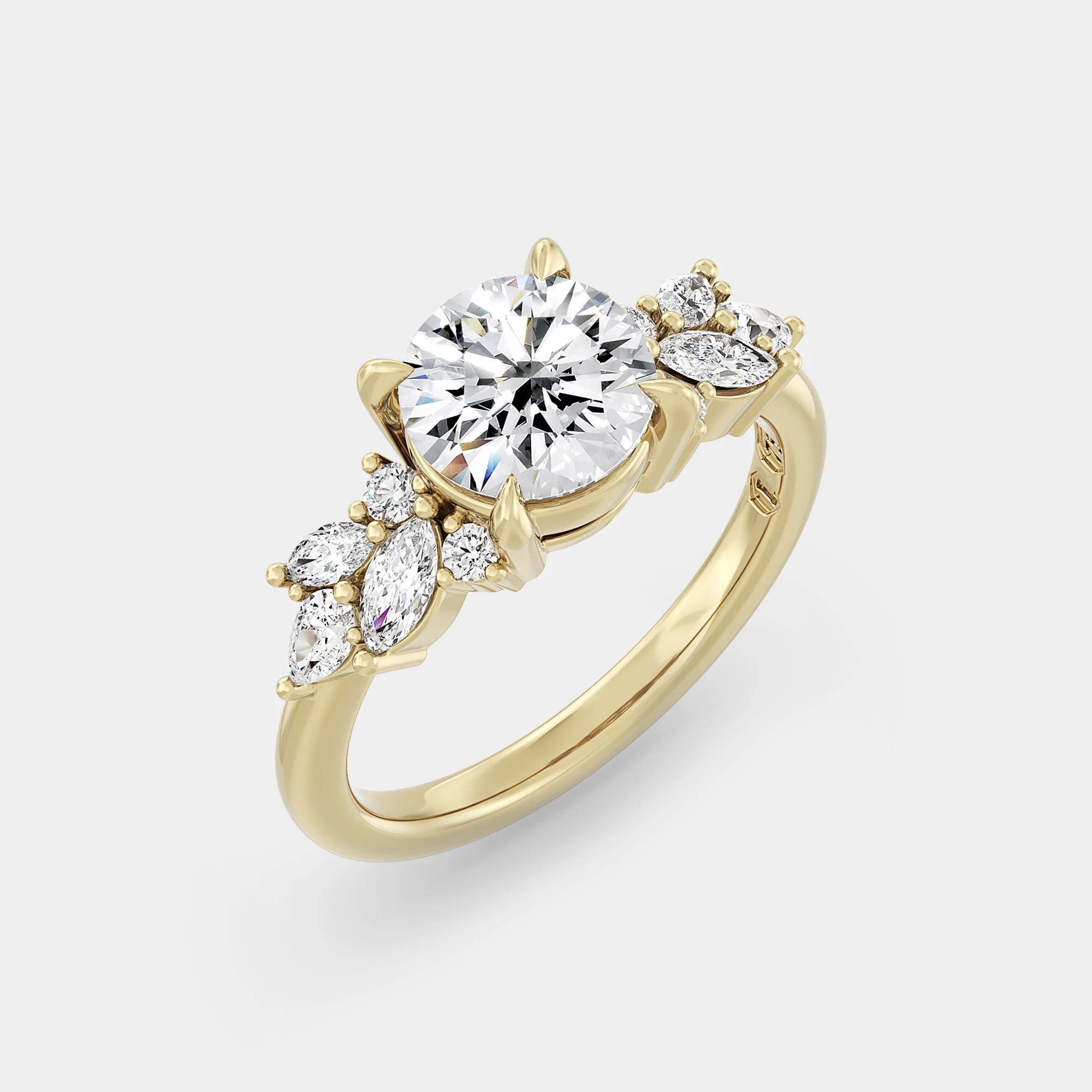 Symmetrical Cluster of Round Sapphire & Diamond - Image 2