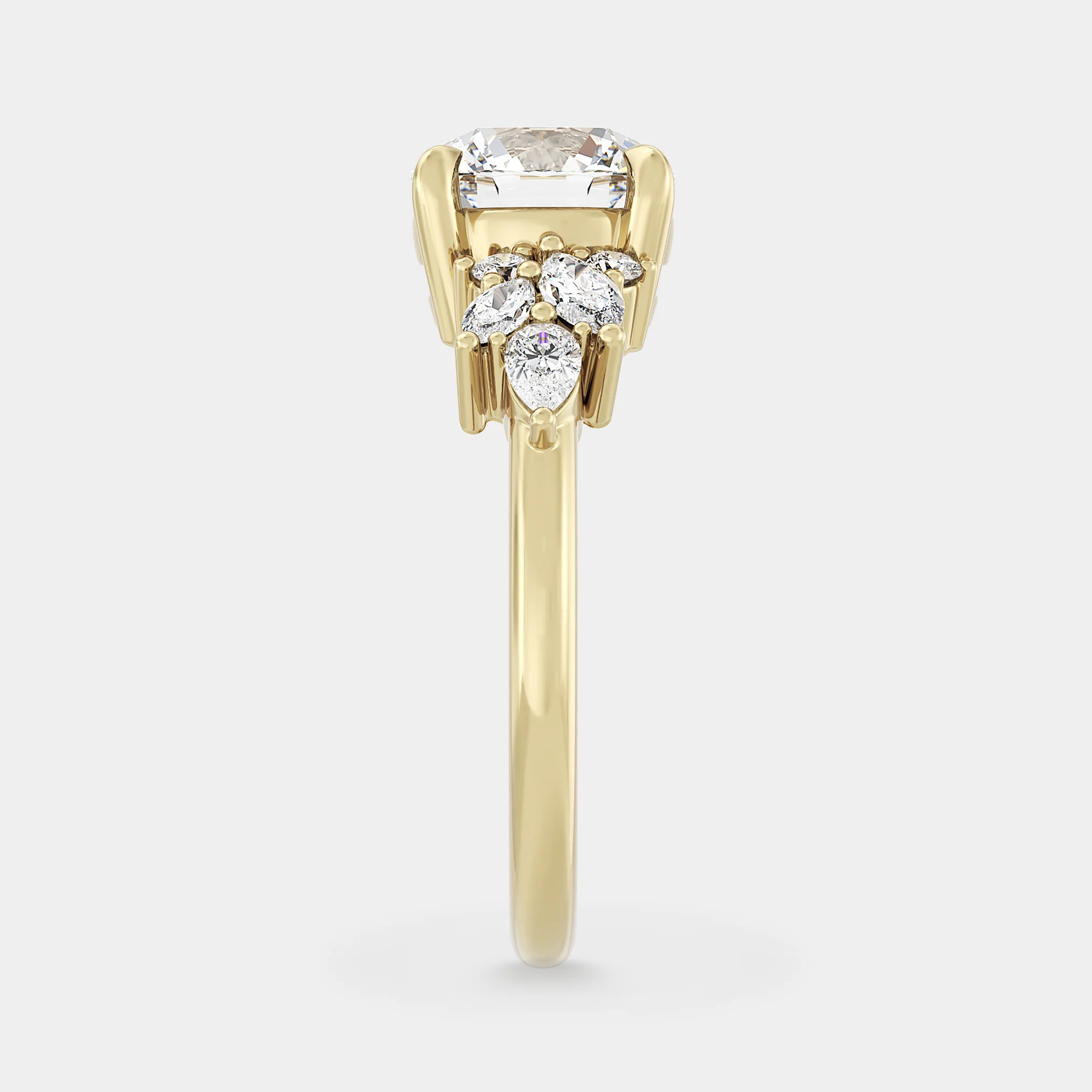 Symmetrical Cluster of Round Sapphire & Diamond - Image 3