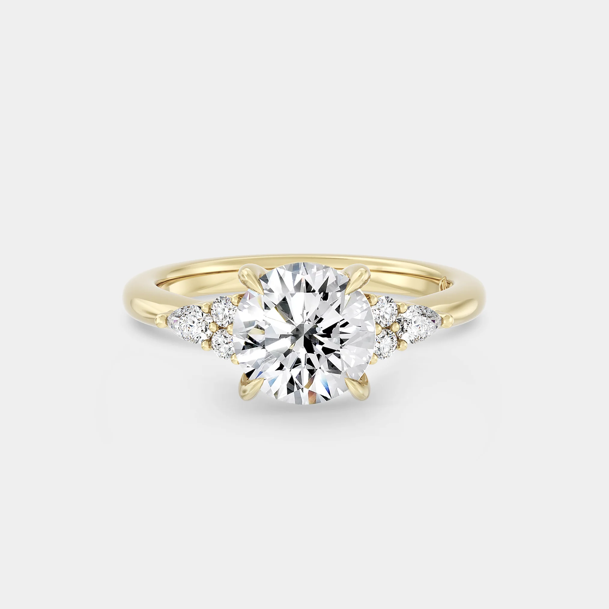 Symmetrical Cluster of Round & Pear Lab Grown Diamond