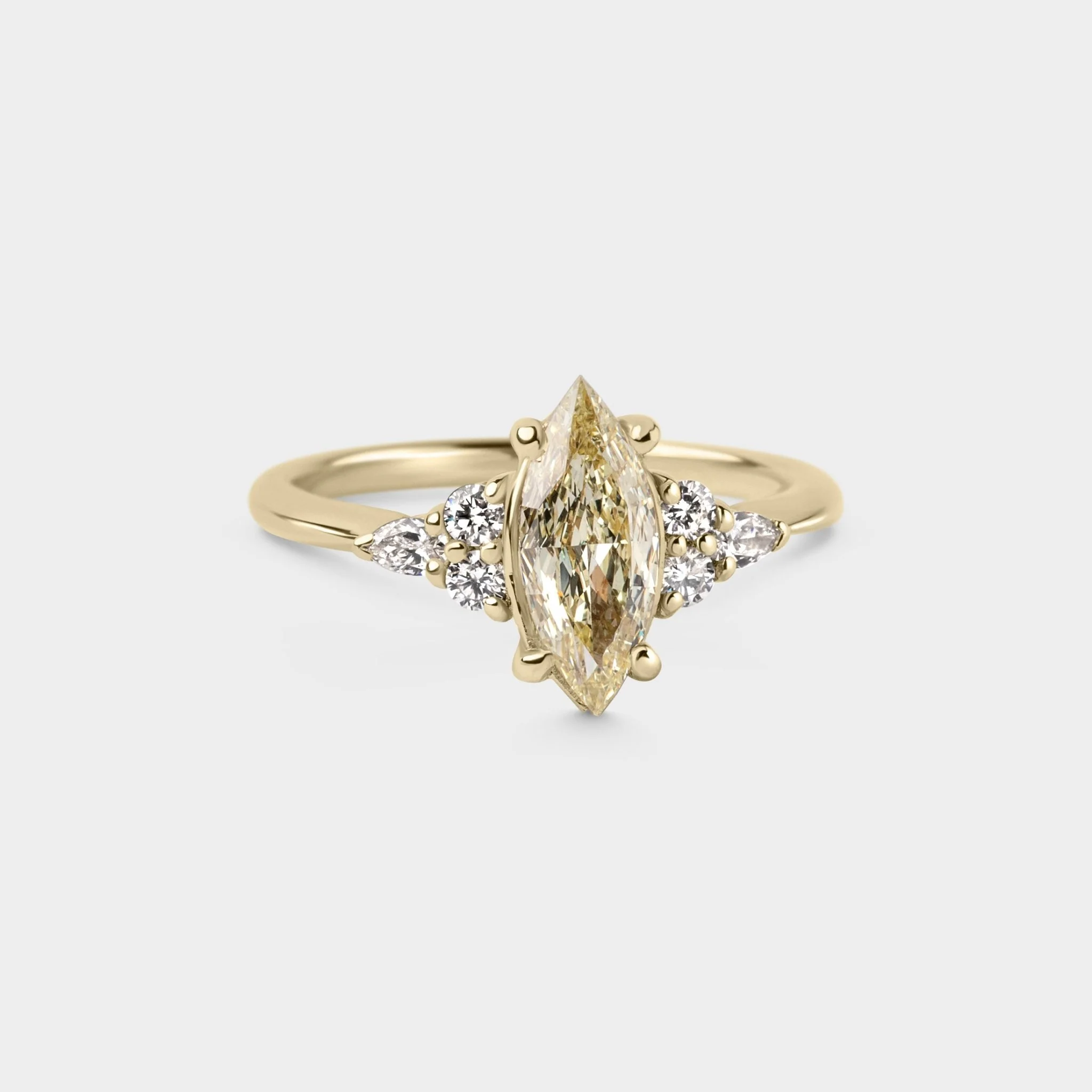 1.03ct Symmetrical Cluster of Warm White Marquise Diamond