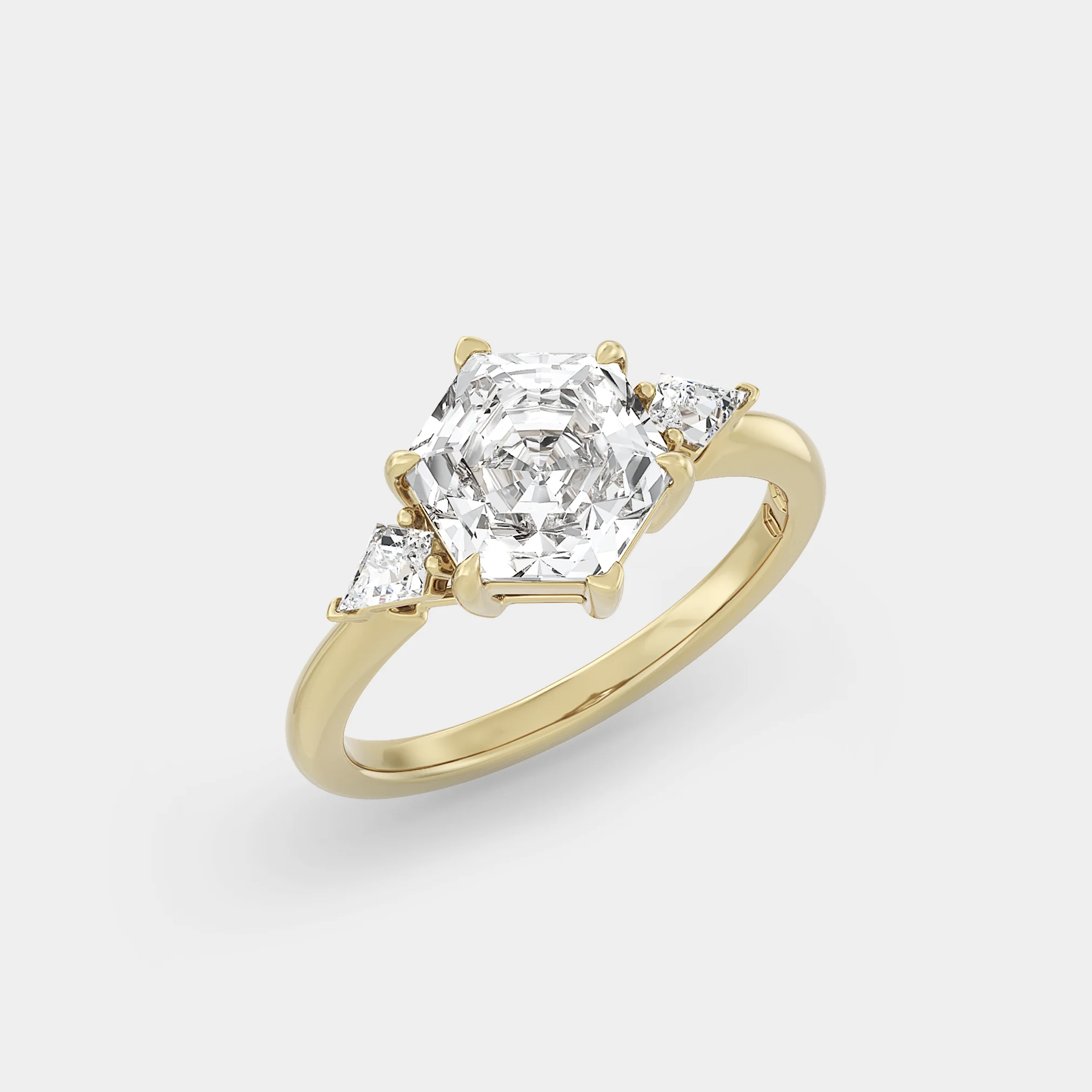 Three Stone of Hex Cut Lab Grown Diamond & Kite - Image 3