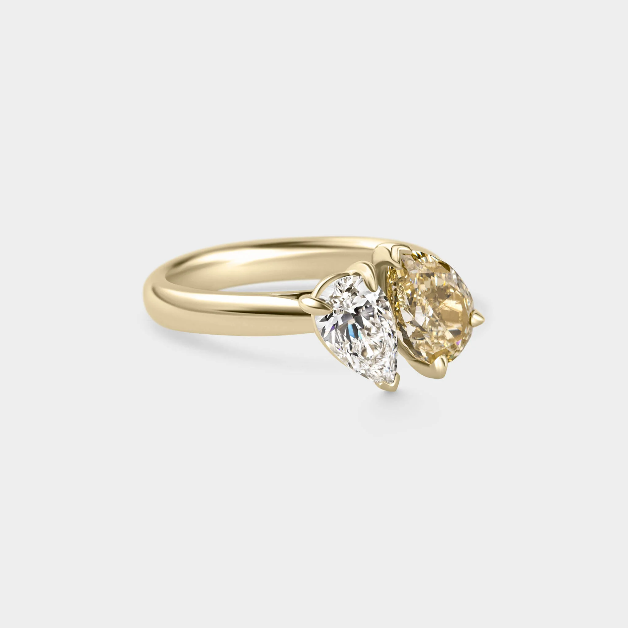 Toi Et Moi of Fancy Yellow & White Lab Grown Diamond - Image 2