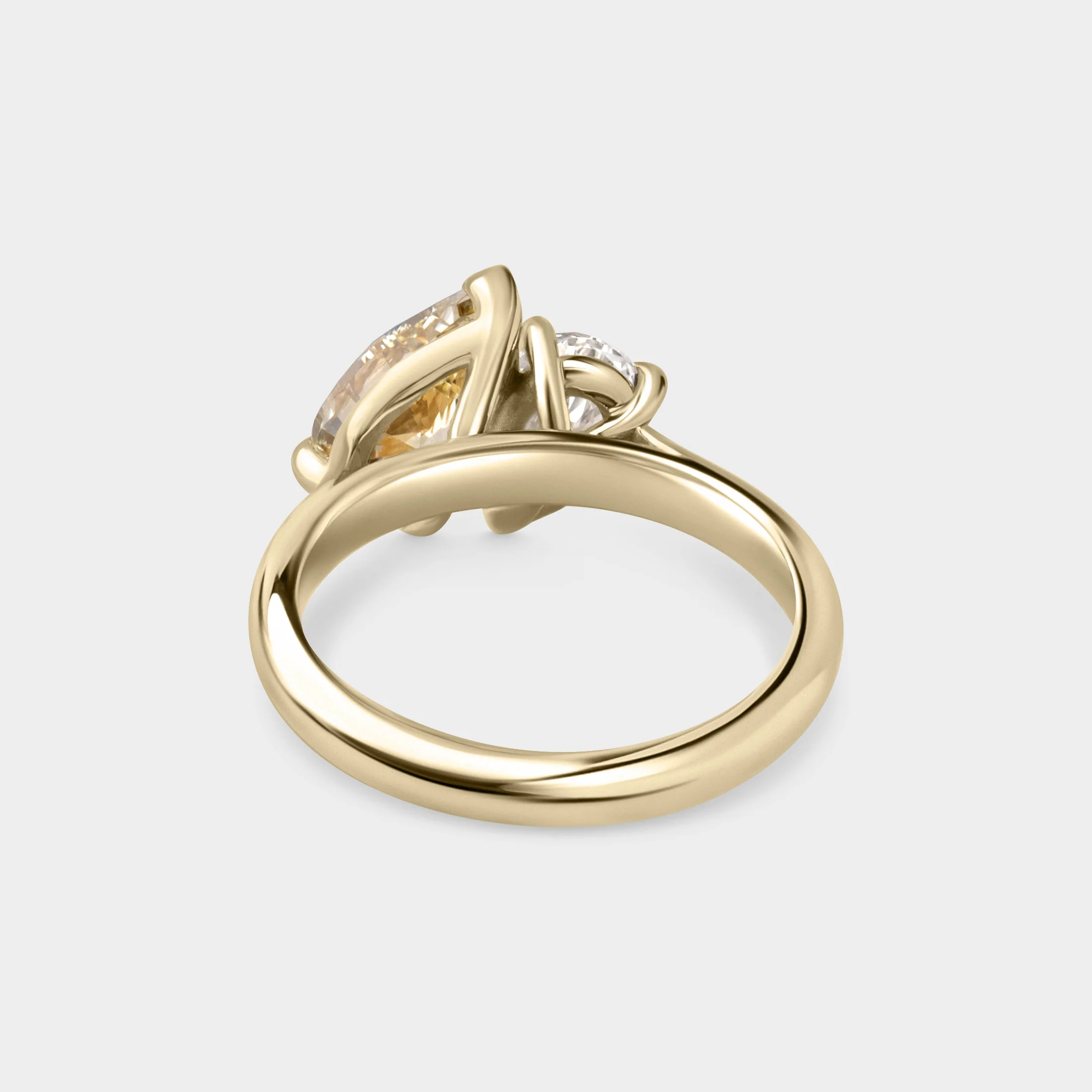 Toi Et Moi of Fancy Yellow & White Lab Grown Diamond - Image 3