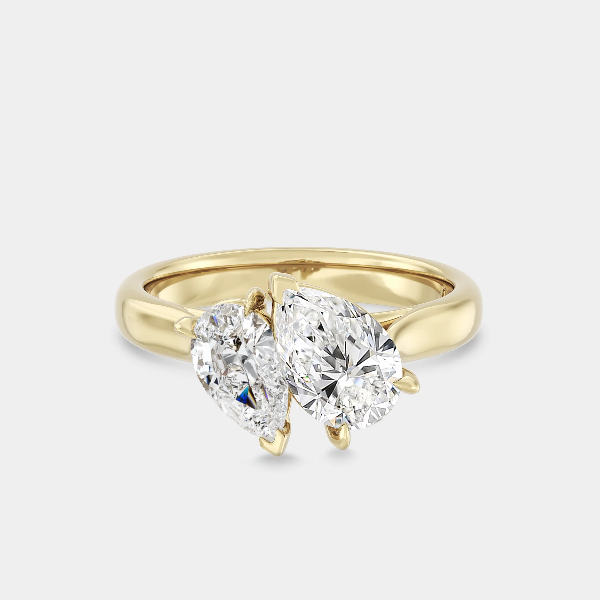 Toi Et Moi | Pear Sapphire & Pear White Lab Diamond