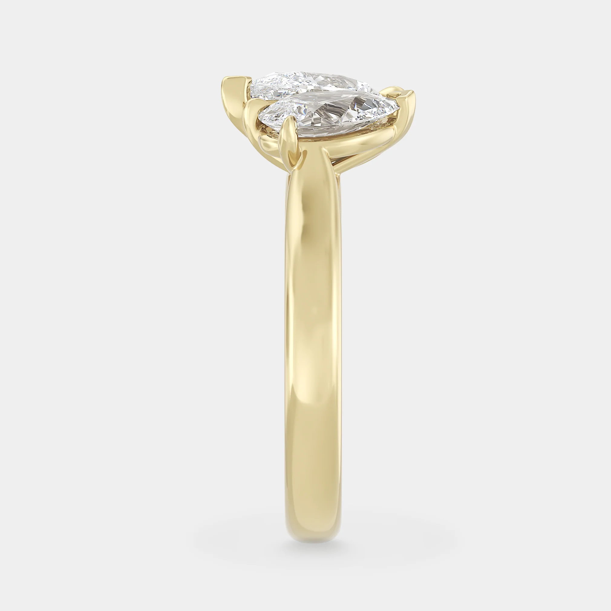 Toi Et Moi | Pear Sapphire & Pear White Lab Diamond - Image 3