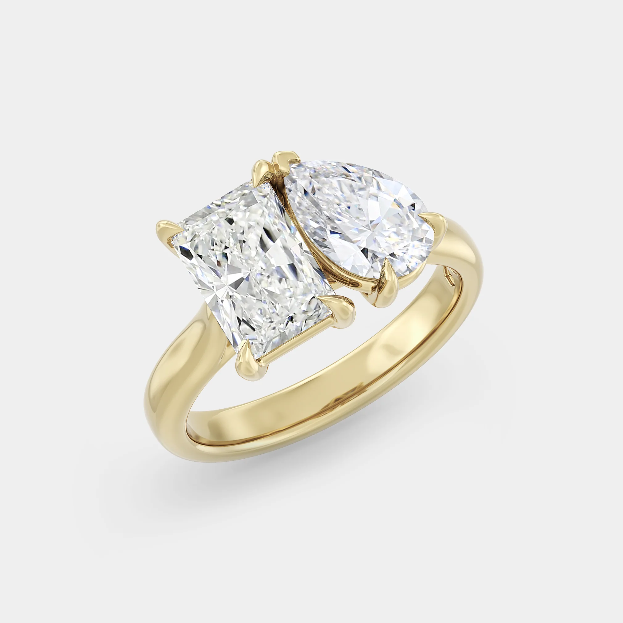 Toi Et Moi | Pear Sapphire & Radiant Lab White Diamond