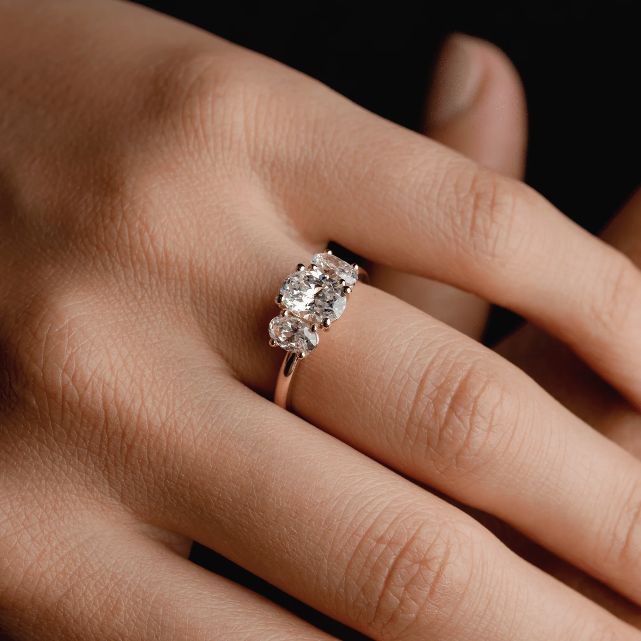 Trio of Lab Grown Oval Diamond - Image 4