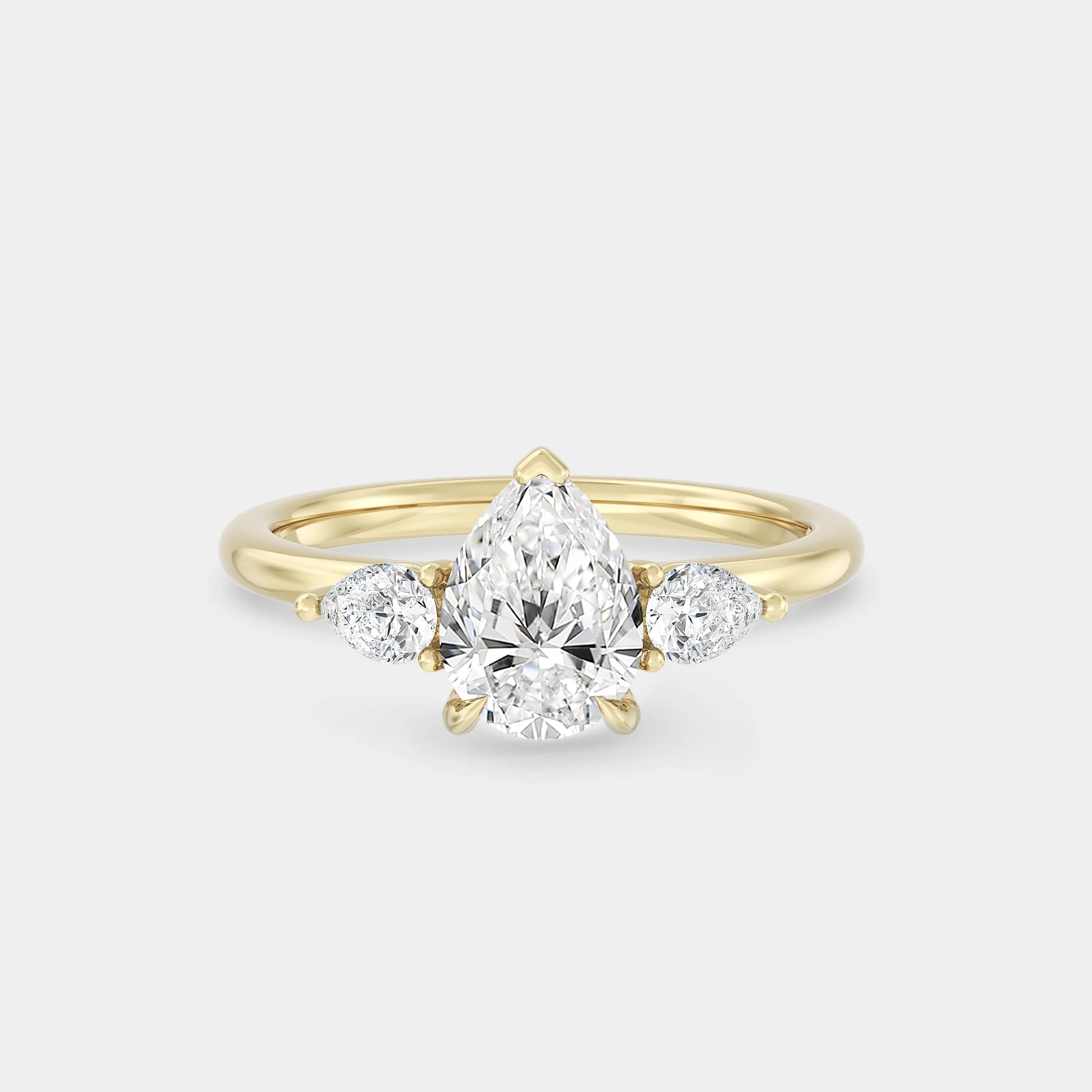 Trilogy of Lab Grown Pear Diamond