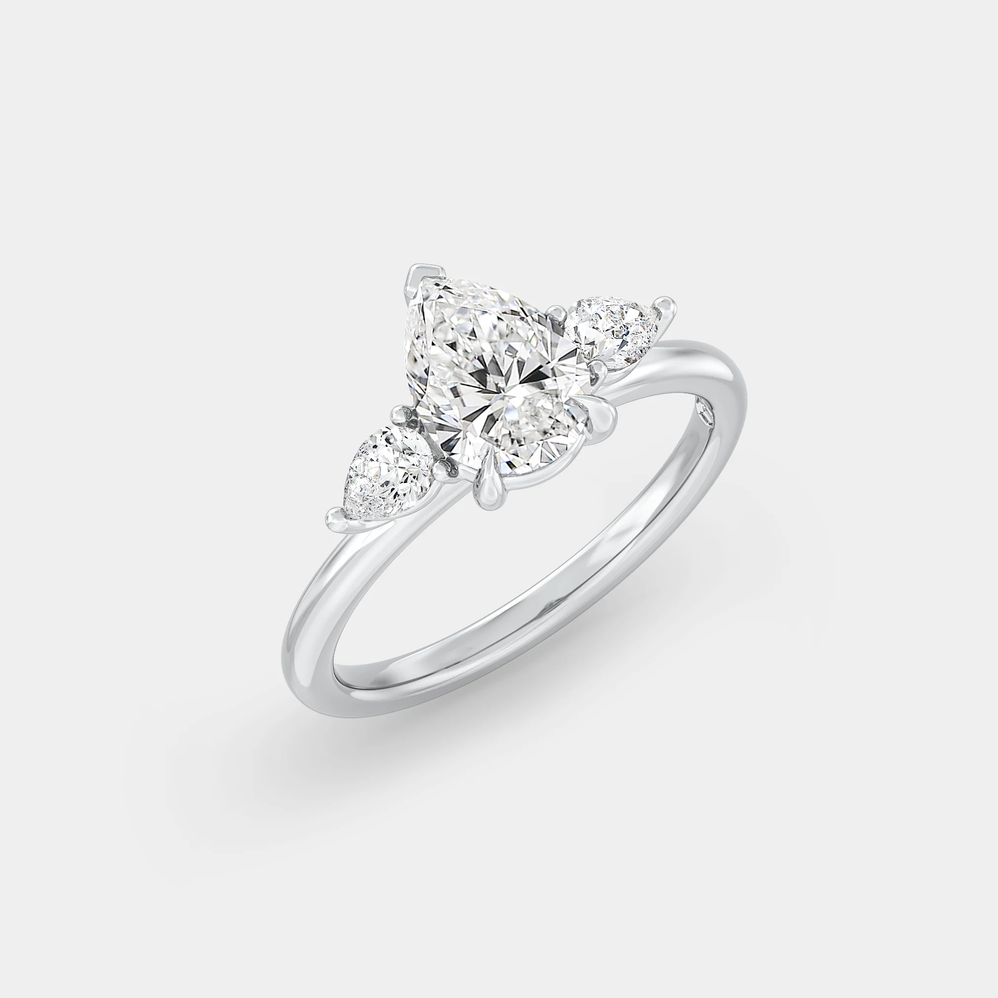 Trilogy of Lab Grown Pear Diamond - Image 2