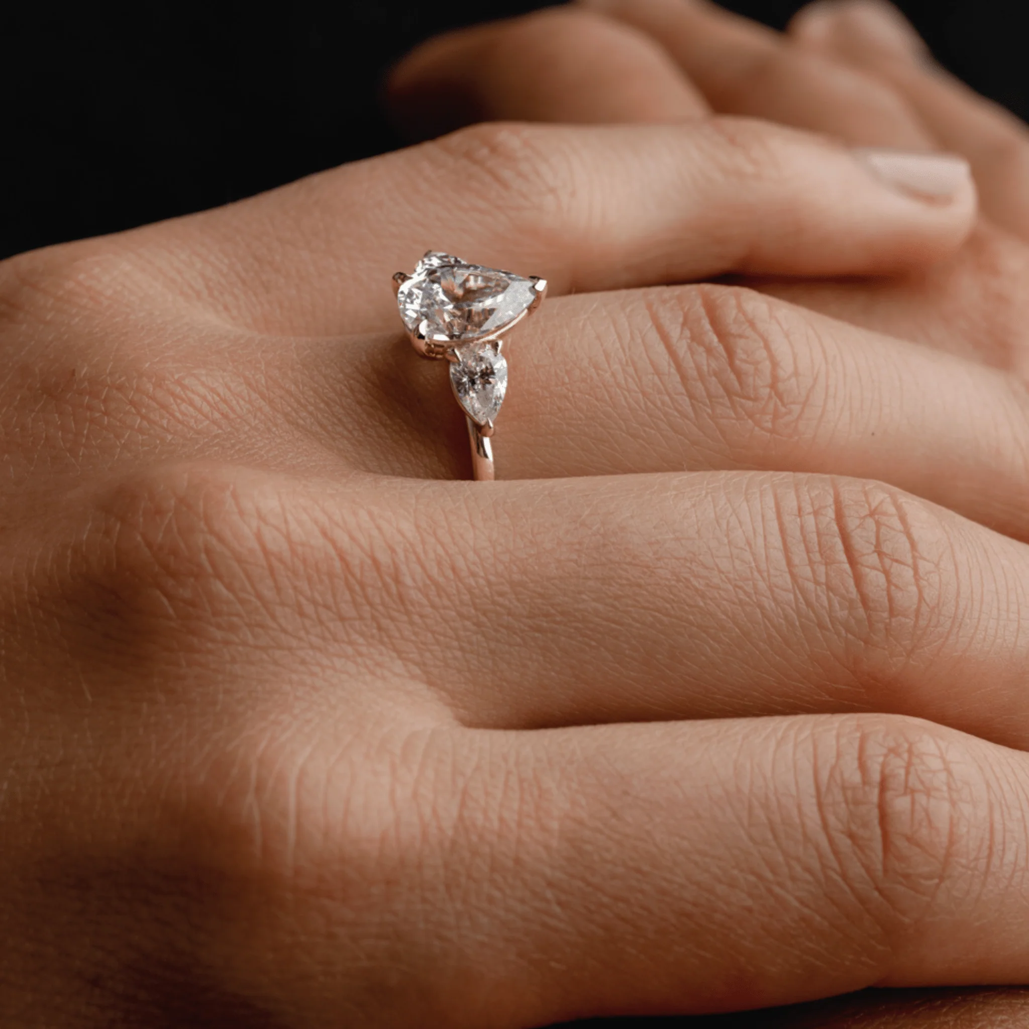 Trio of Lab Grown Pear Diamond - Image 4