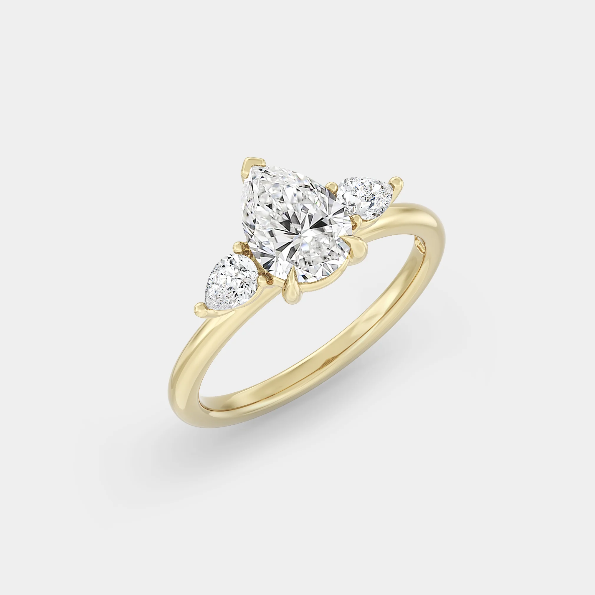 Trilogy of Lab Grown Pear Diamond - Image 4