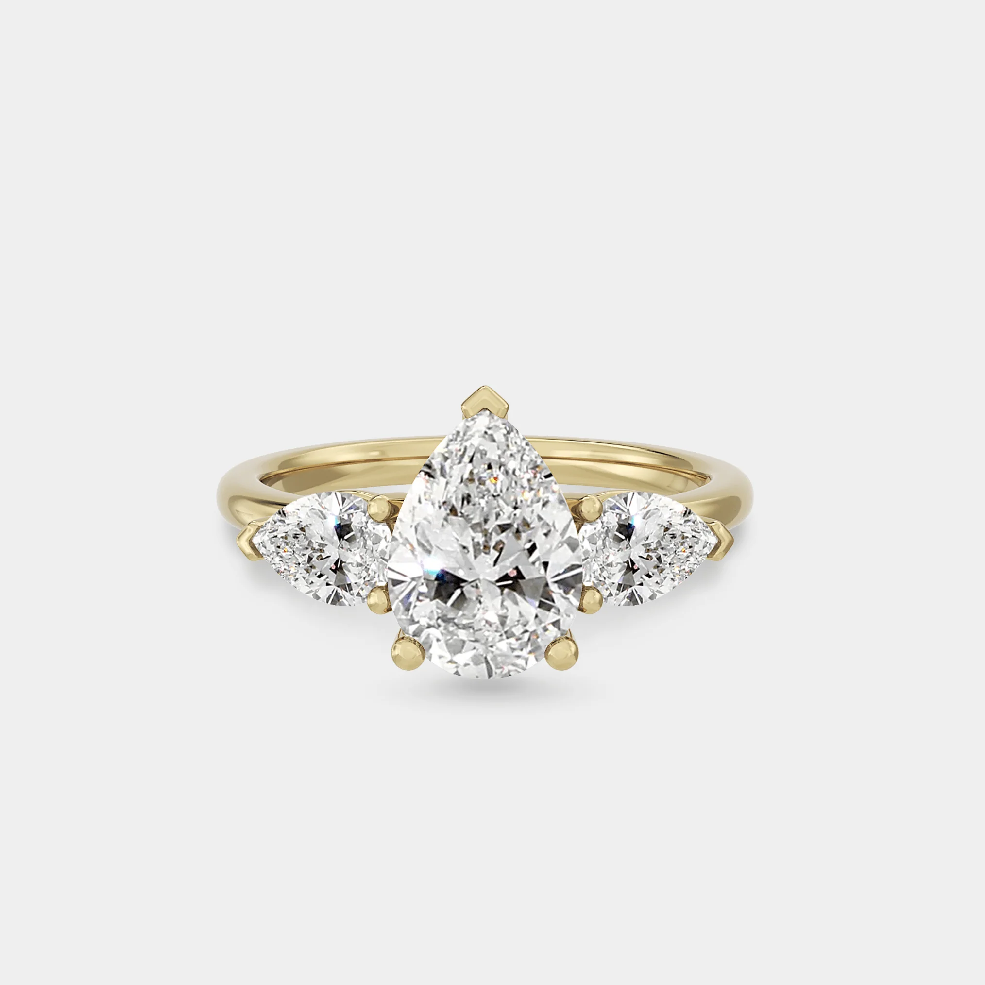 Trio of Lab Grown Pear Diamond