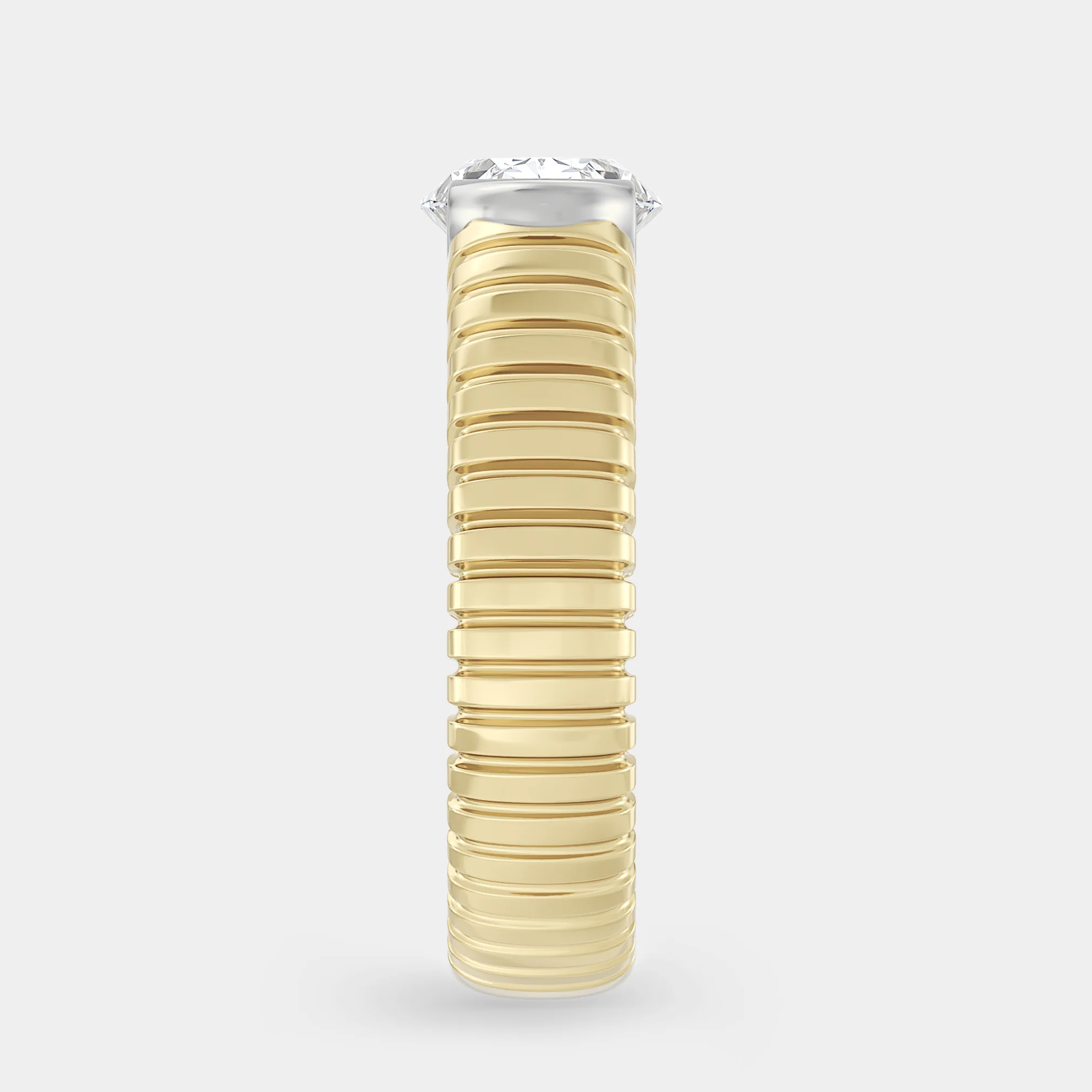Two Tone East West Oval on Ribbed Shank - Image 4